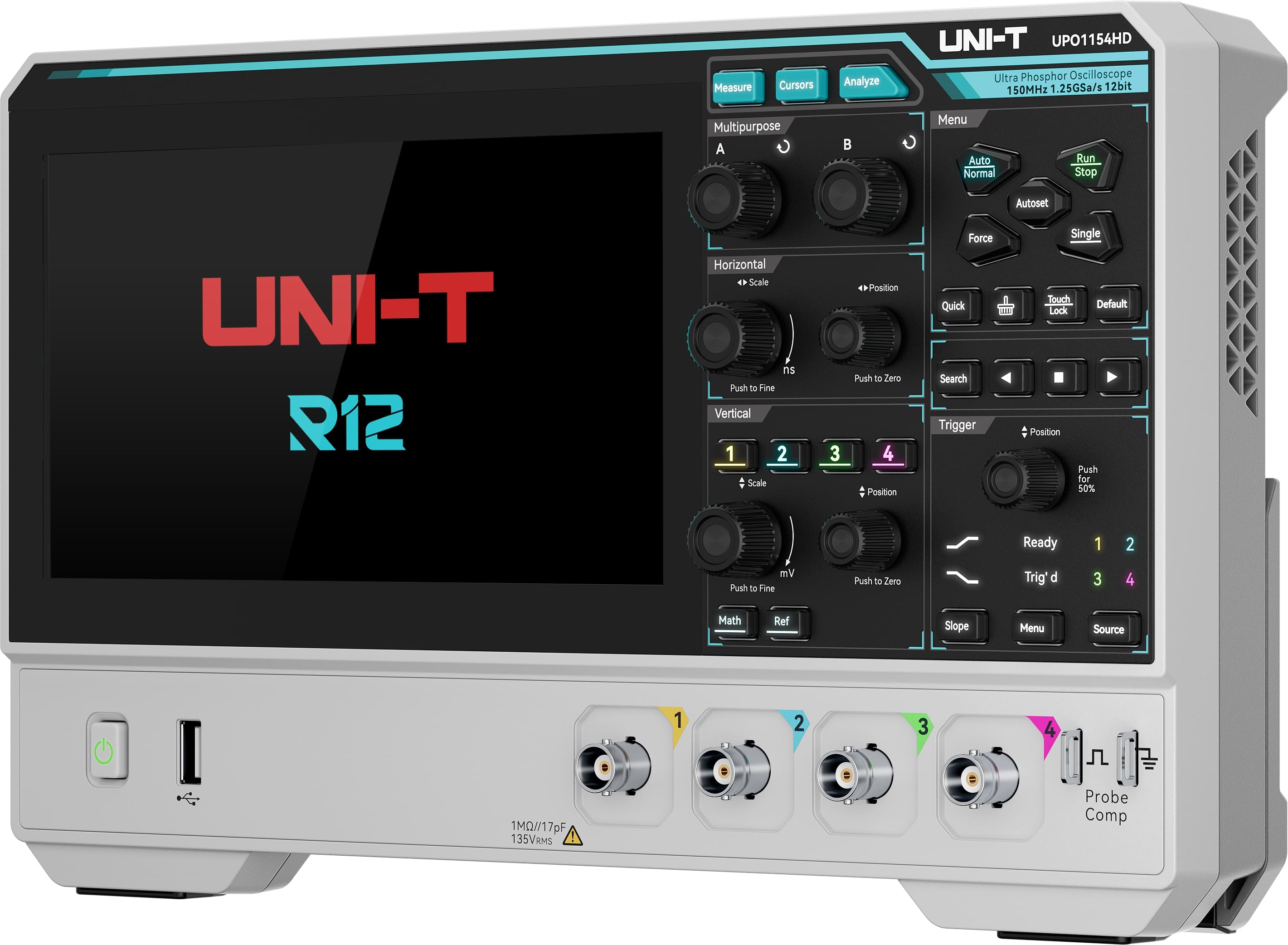 UNI-T Oszilloskop UPO1154HD, 4 Kanäle, 1,25 GS/s, 150 MHz