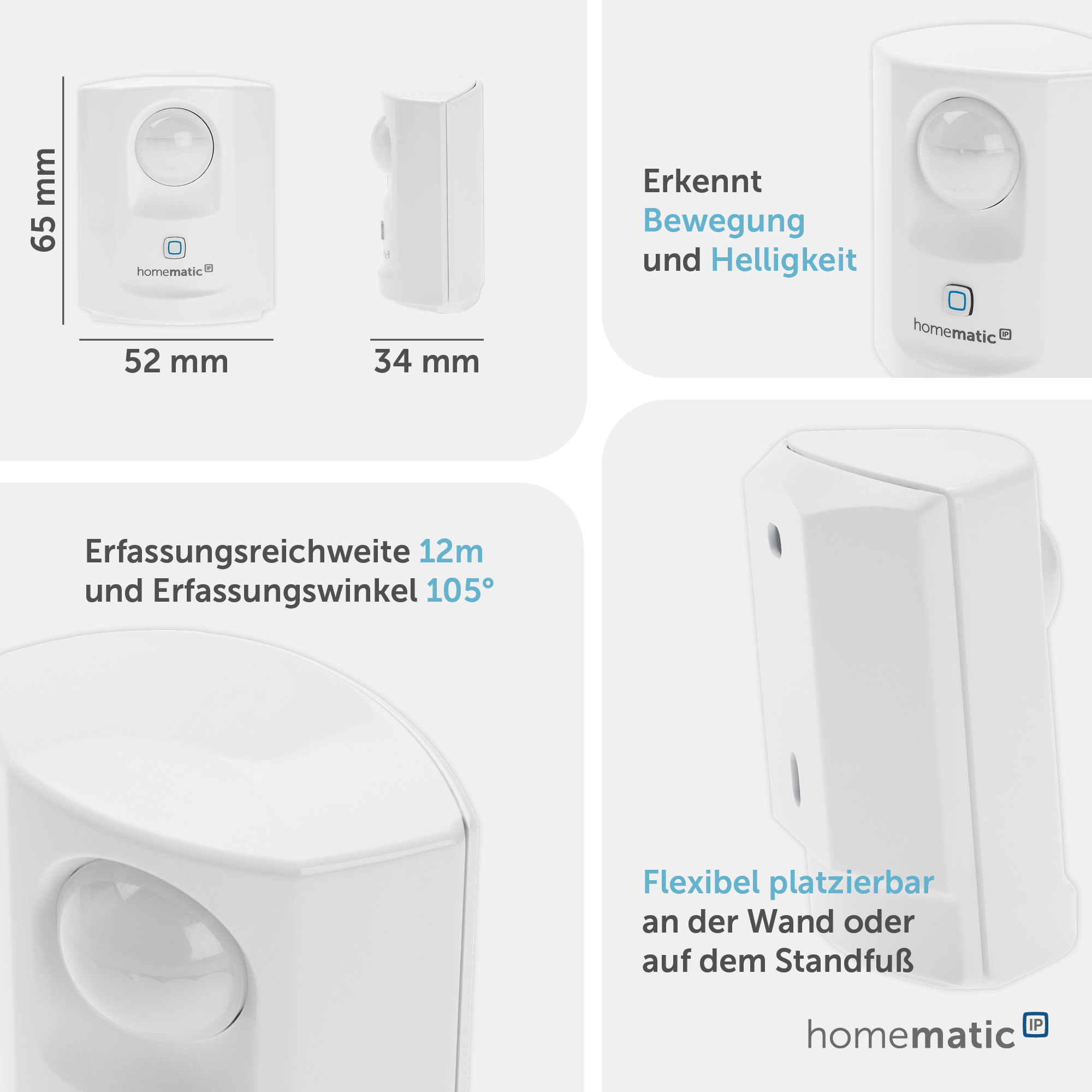 HOMEMATIC IP Smart Home 142722A0 Bewegungsmelder, weiß