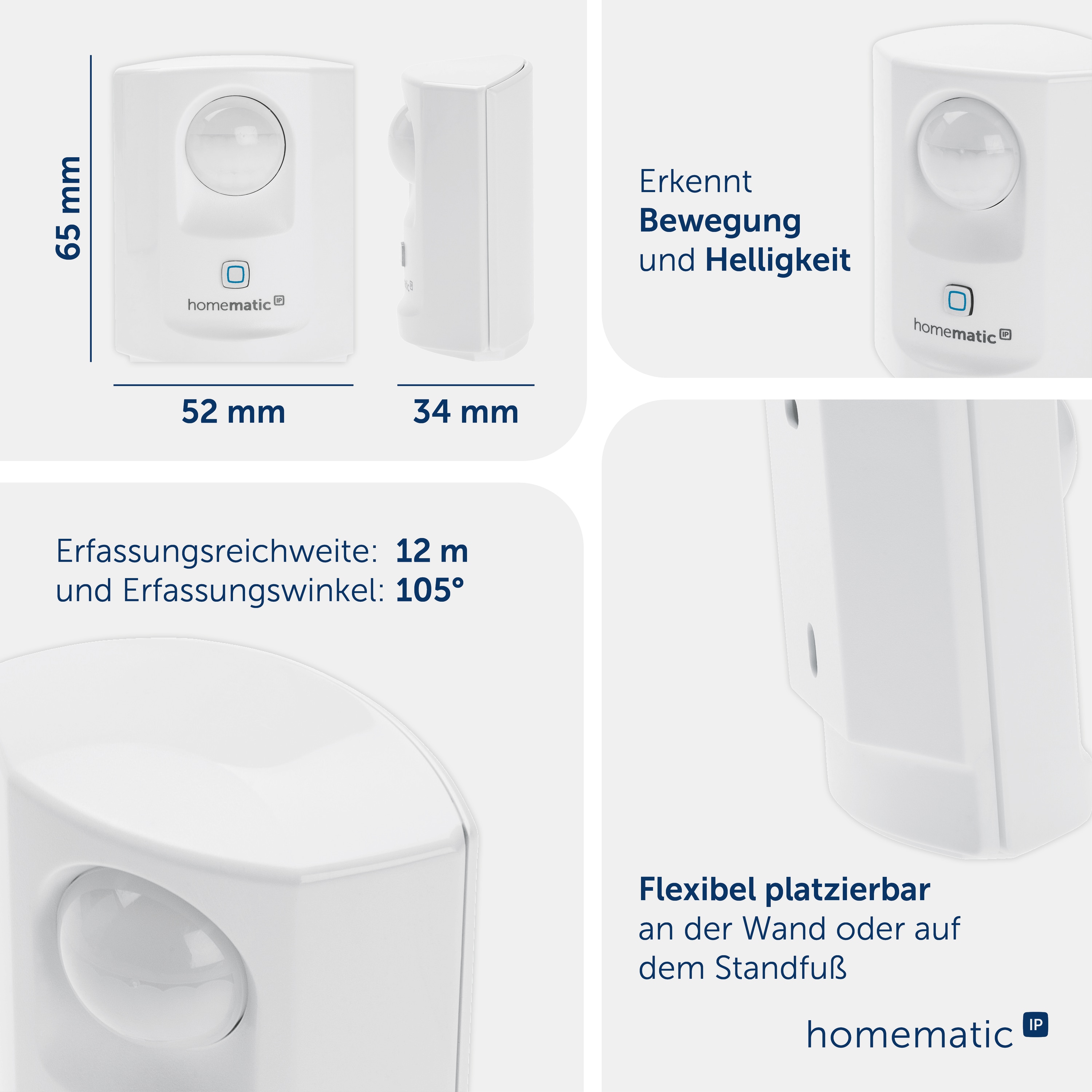 HOMEMATIC IP Smart Home 142722A0 Bewegungsmelder, weiß