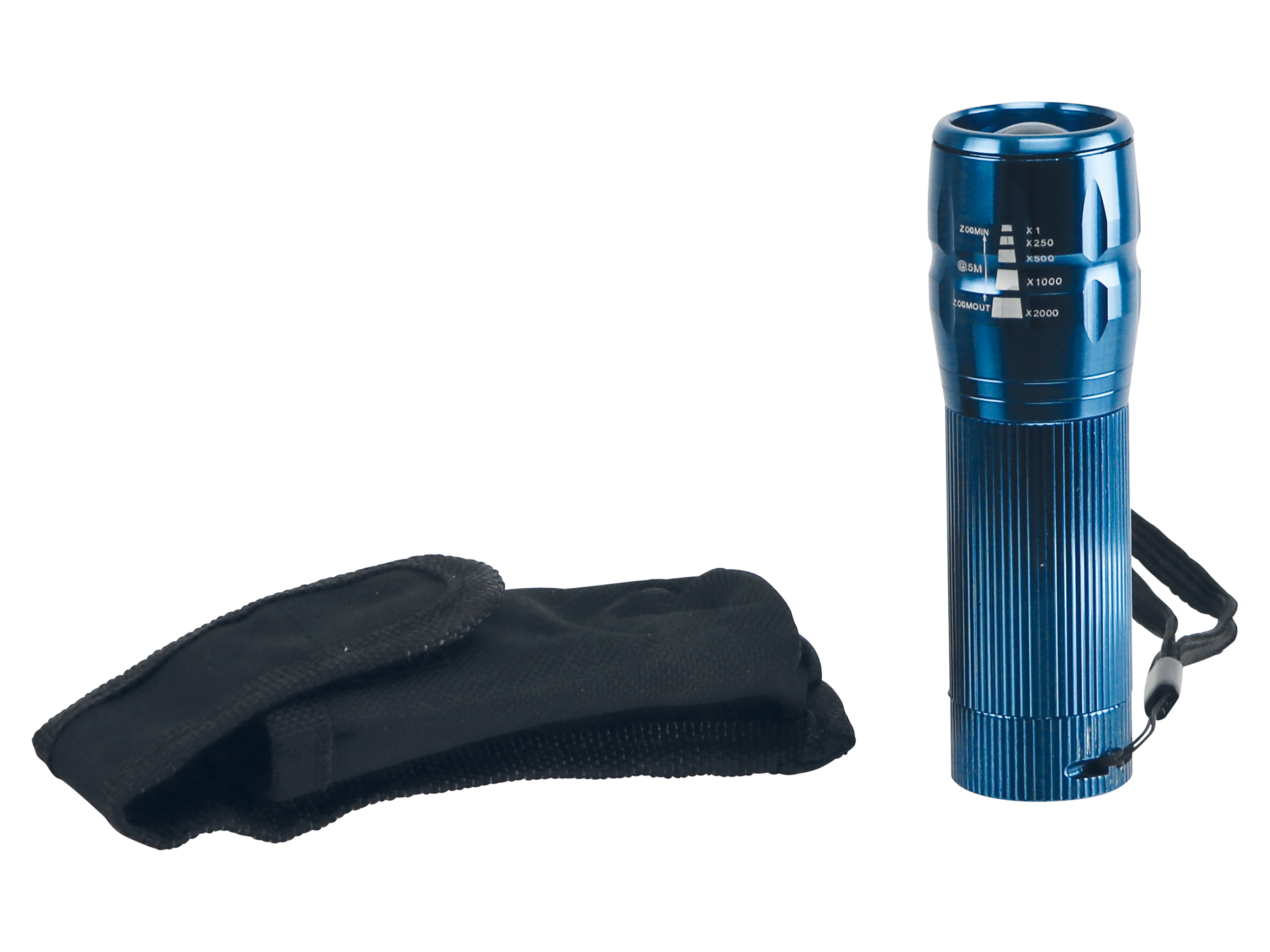 LED-Taschenlampe, Alu, 5 W OSRAM LED, blau, 4xMicro