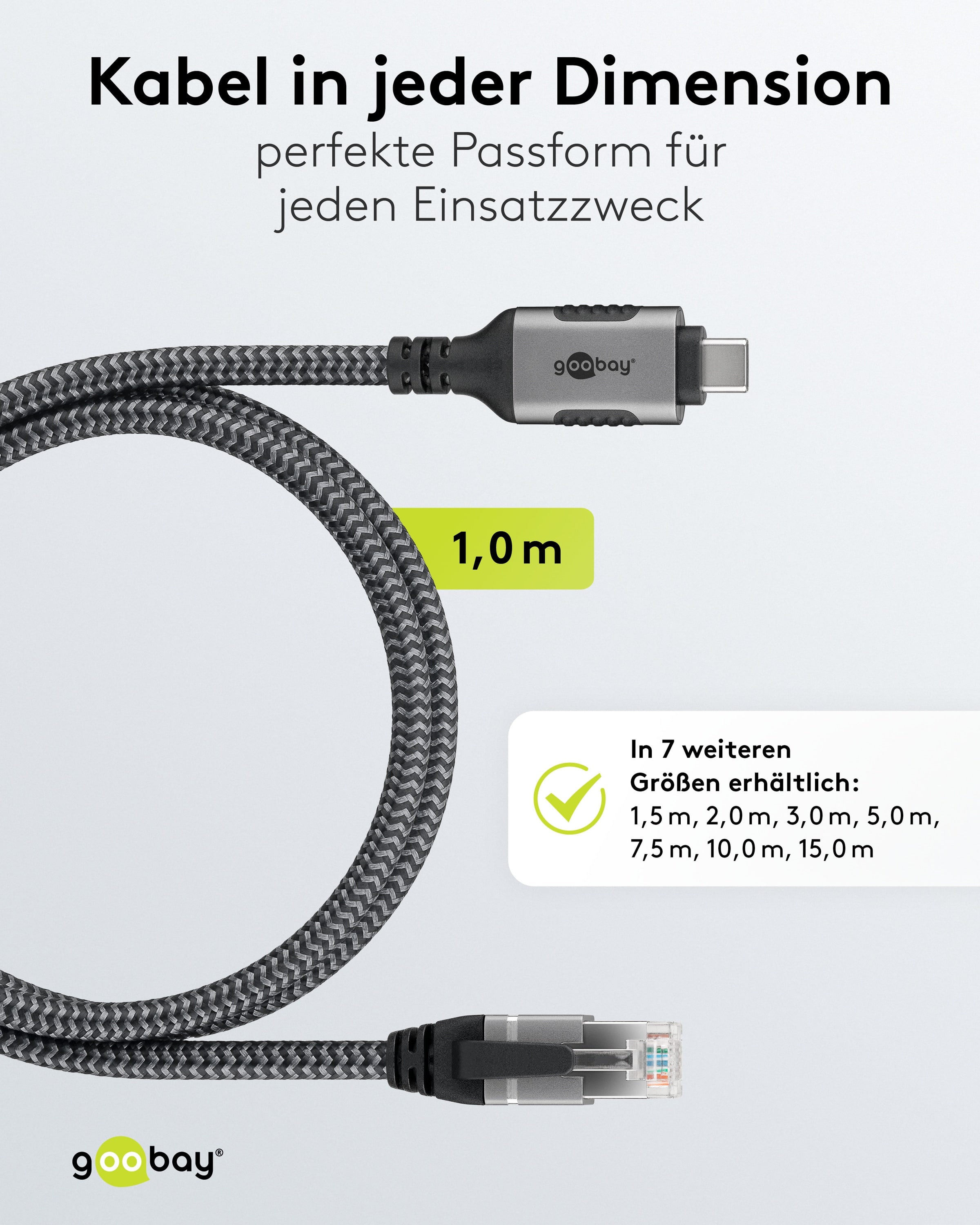 GOOBAY Ethernet-Kabel CAT6 USB-AC 3.1 auf RJ45 1m