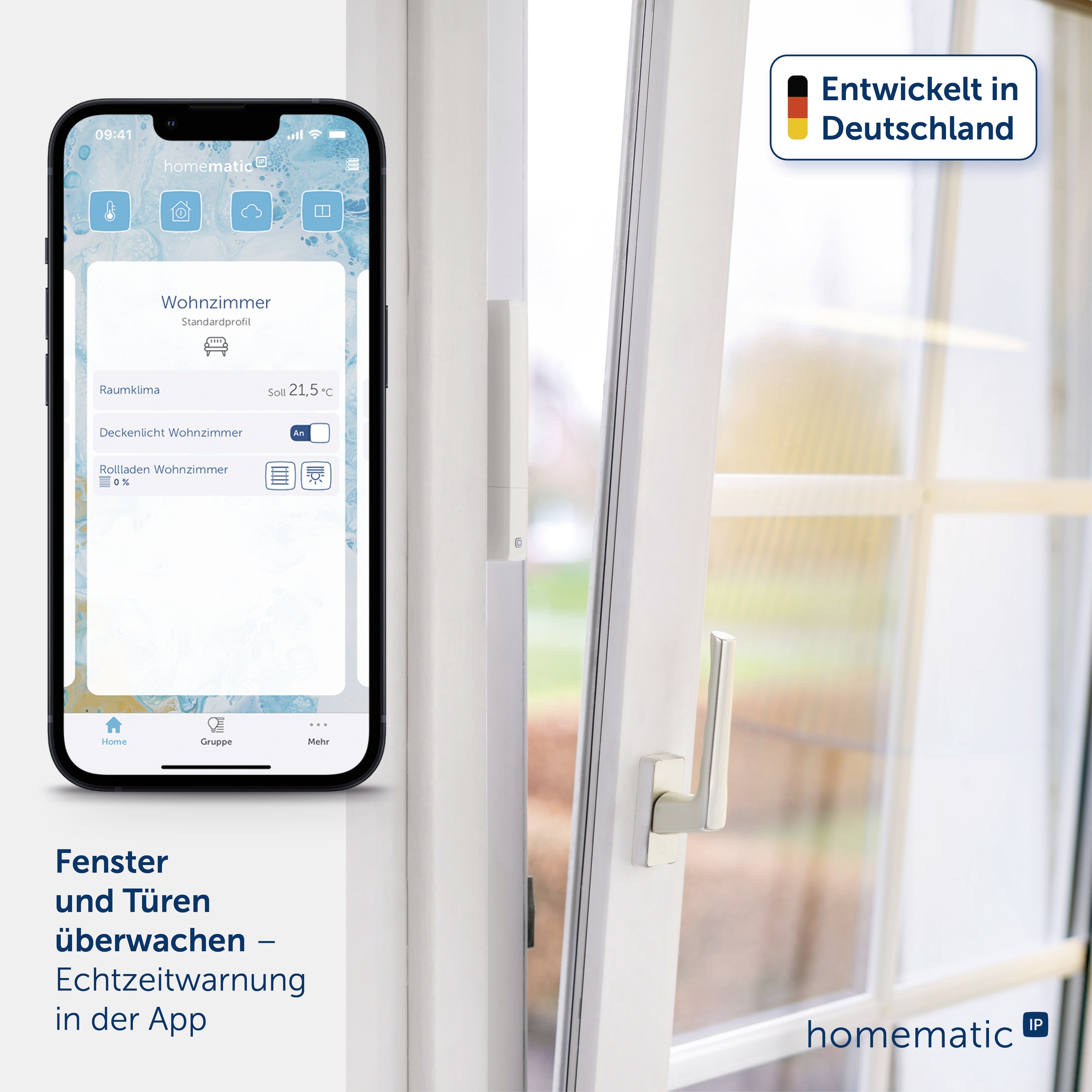 HOMEMATIC IP Fenster- und Türkontakt, 158603A0, optisch, plus