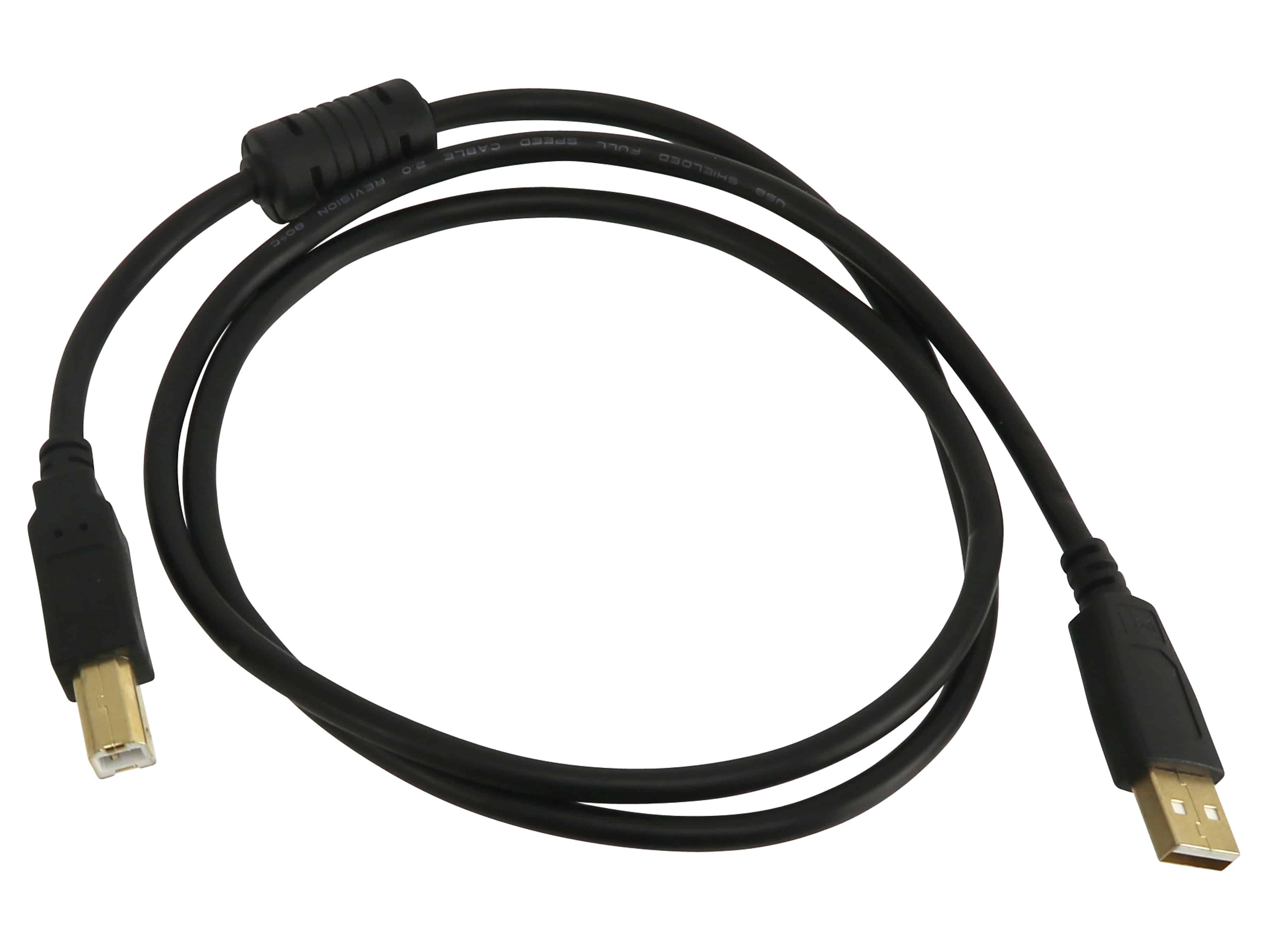 USB2.0-Anschlusskabel, A/B, 1 m, vergoldet