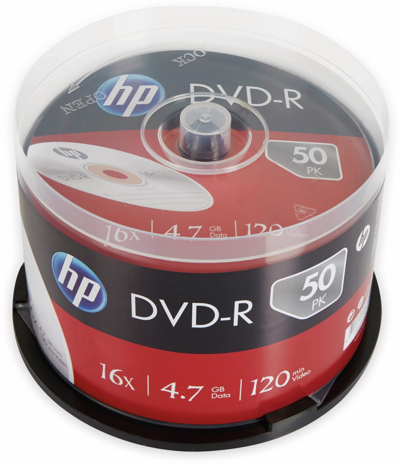 HP DVD-R 4.7GB, 120Min, 16x, Cakebox, 50 CDs