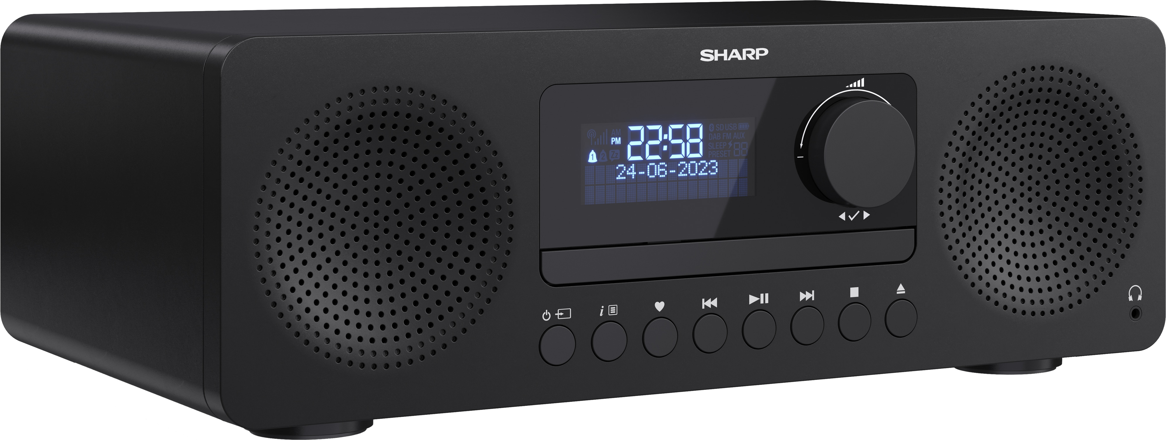 SHARP HiFi-Anlage XL-B720D, All-in-one, schwarz, DAB+, Bluetooth, MP3, CD-Lafw.