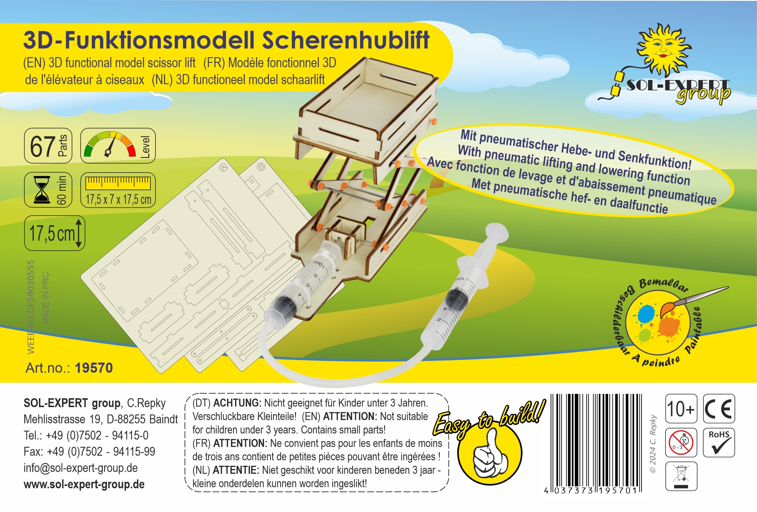 SOL-EXPERT Funktionsmodell pneumatisch angetriebener Scherenhublift