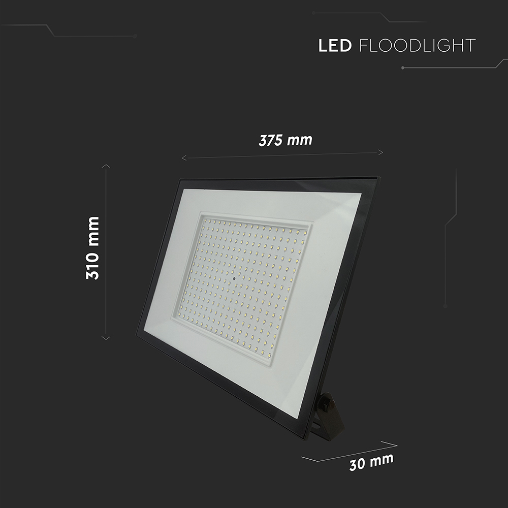V-TAC LED-Fluter, VT-44208, 200 W, 6500K, EEK: F, 16450 lm, kaltweiß, IP65, schwarz