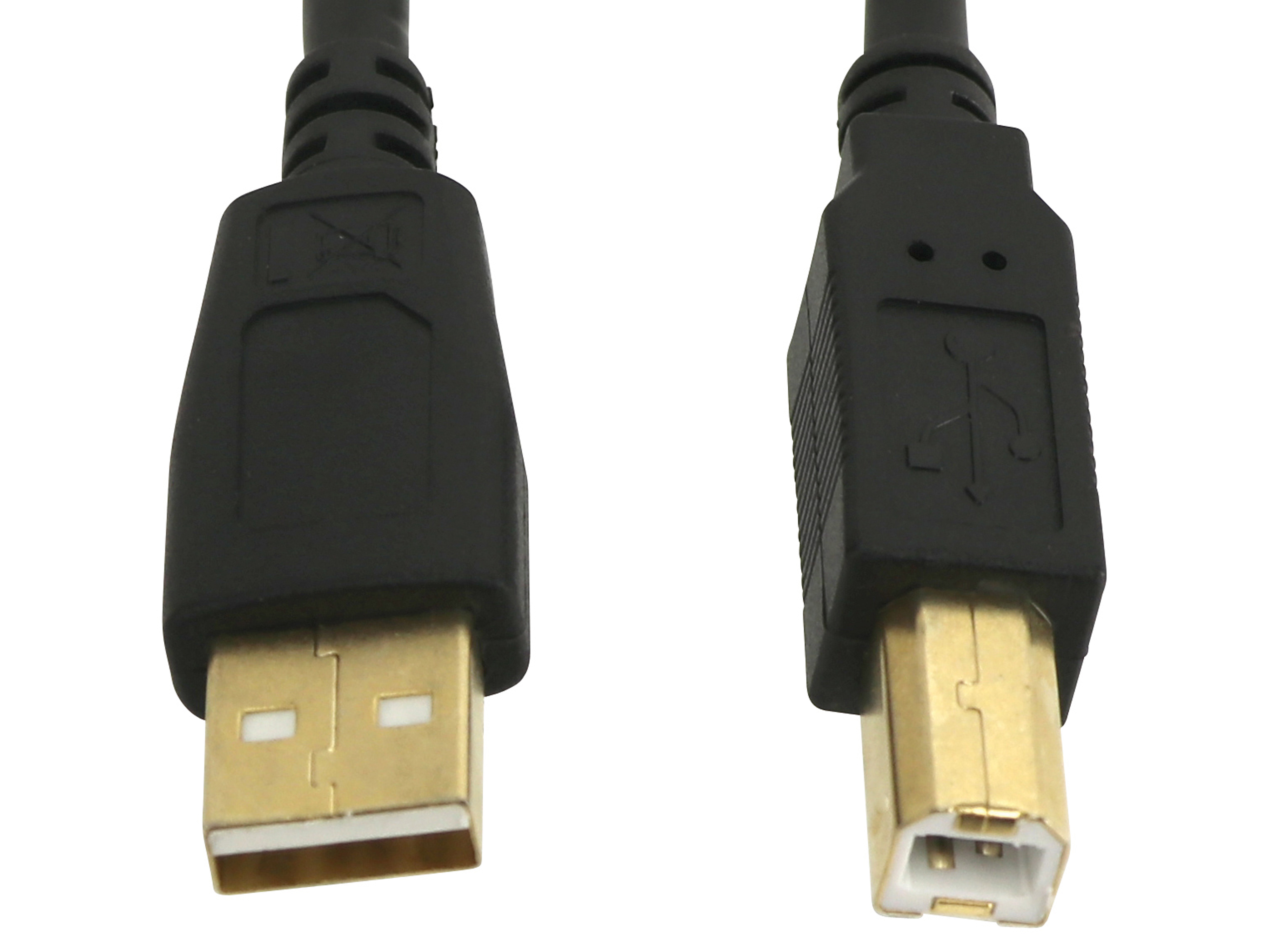 USB2.0-Anschlusskabel, A/B, 1 m, vergoldet, 10er Pack