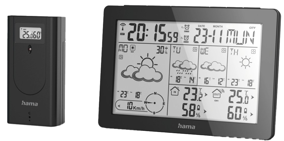 HAMA Wettervorhersage-Center "Meteotime", schwarz