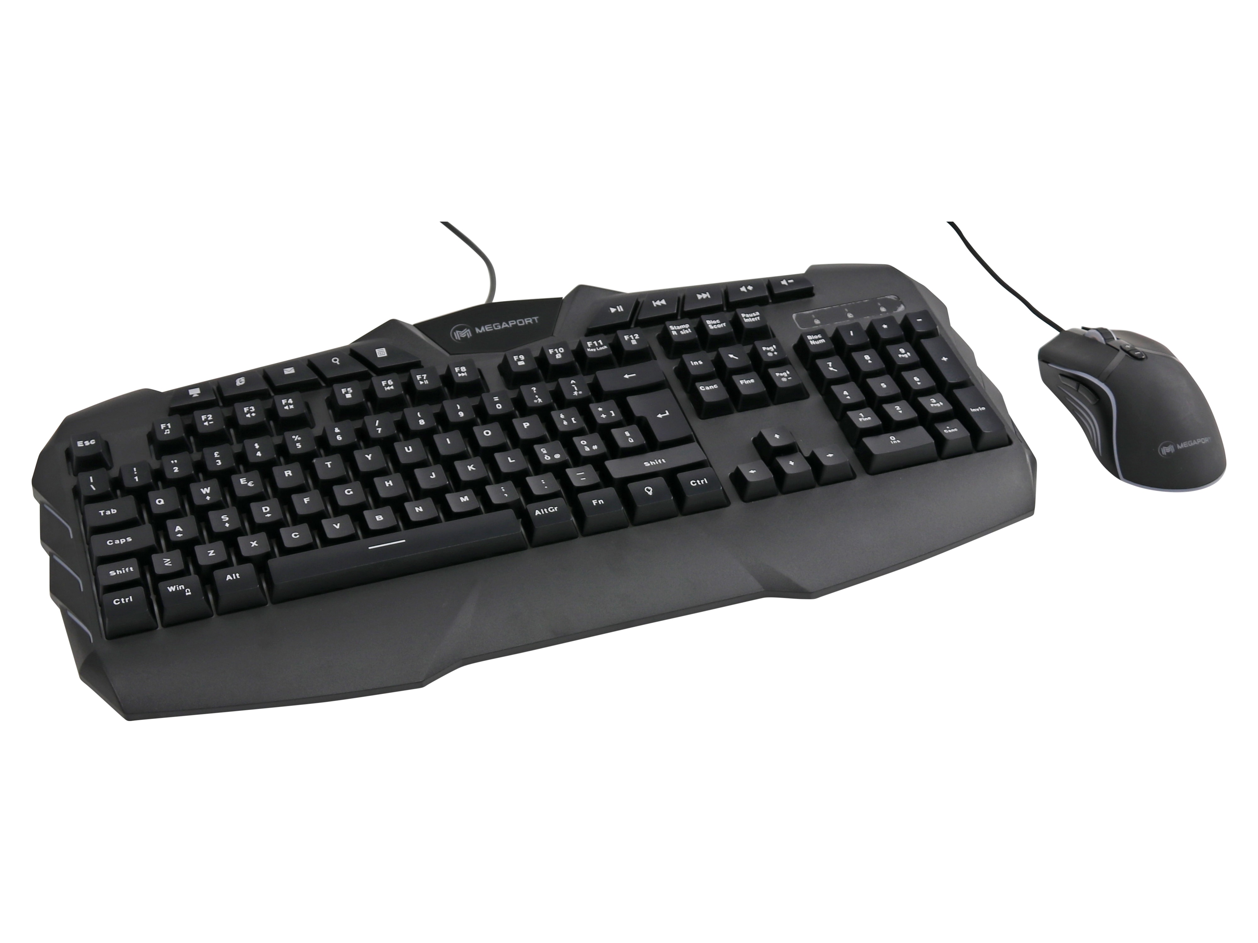 Tastatur/Maus-Set, MEGAPORT, M-GCM600, italienisch Tastaturlayout