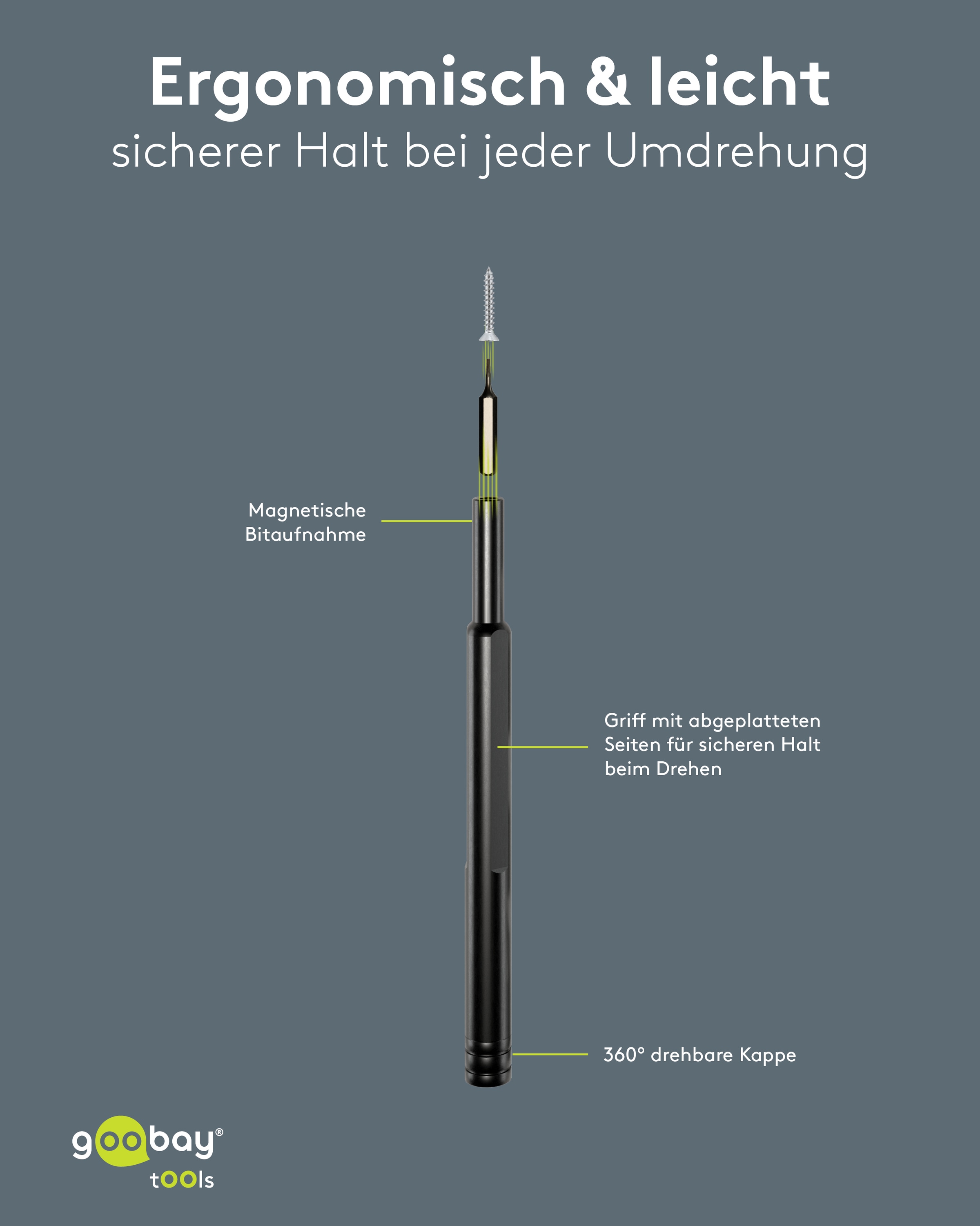 GOOBAY TOOLS Schraubendreher-Set, 77836, mit 24-tlg. Präzisions-Bitsatz