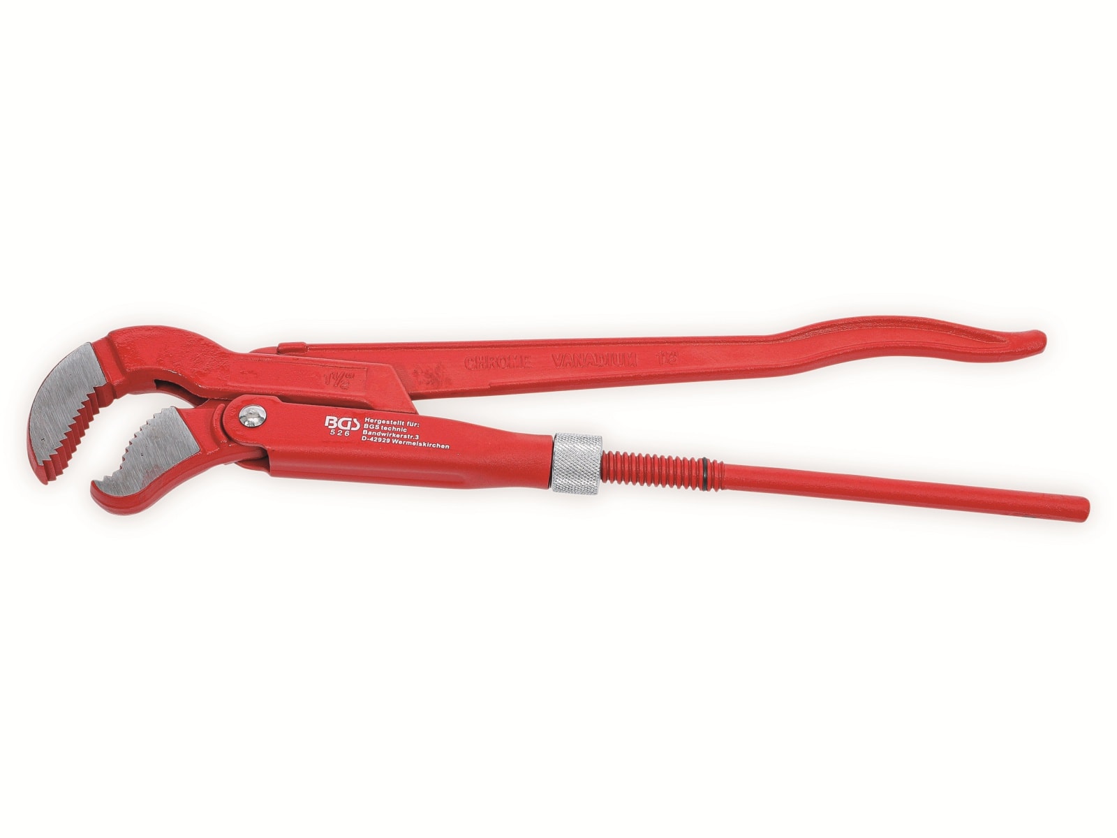 BGS TECHNIC Eckrohrzange 526, 1,5", S-Maul, 425 mm