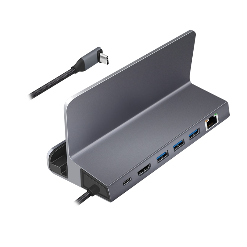 LOGILINK USB 3.2 Dockingstation UA0408, Gen1, 6-Port, USB-C PD, Aluminium-Silber