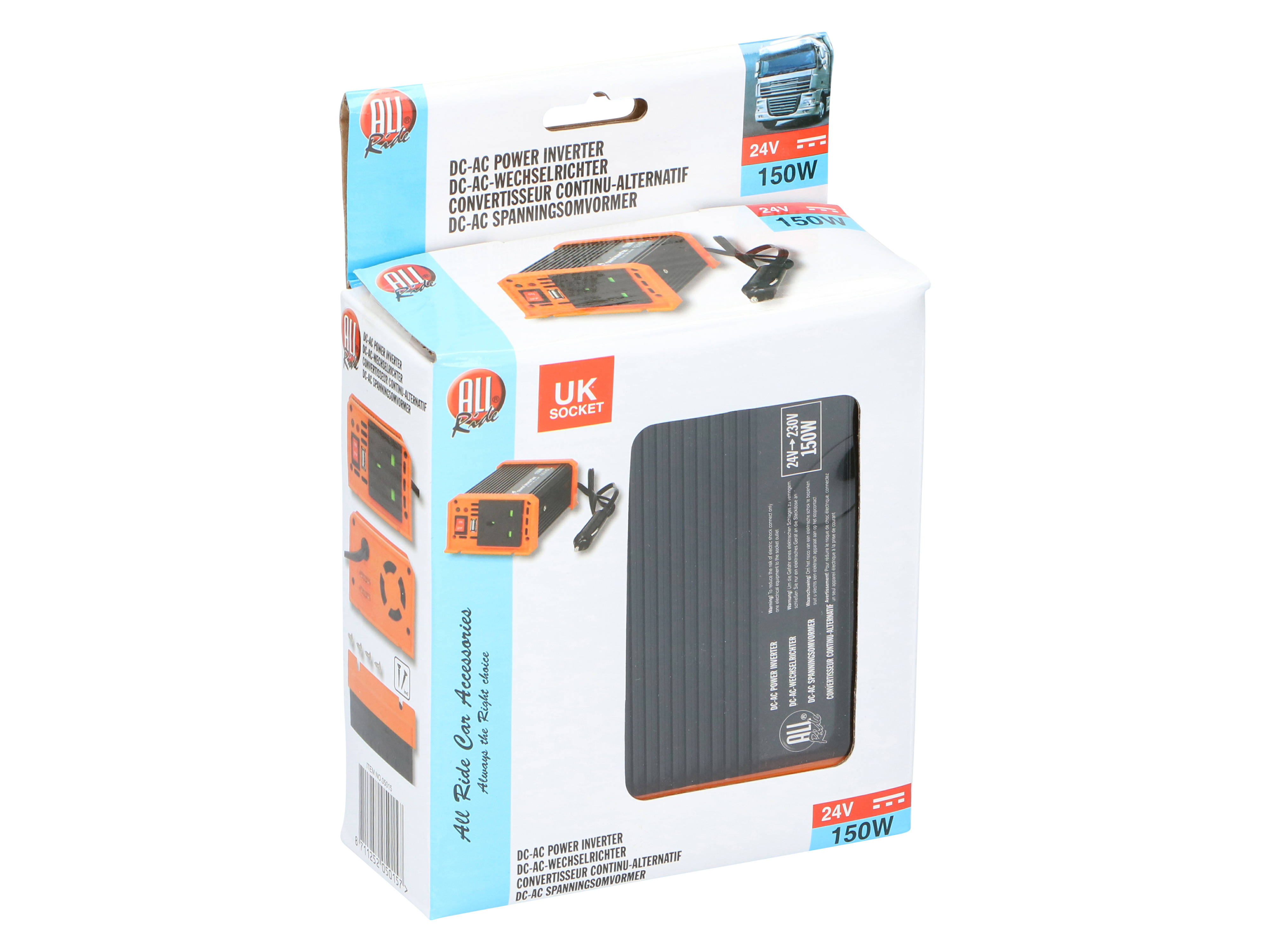 Wechselrichter, All-Ride, 24V/150W, englischer Stecker