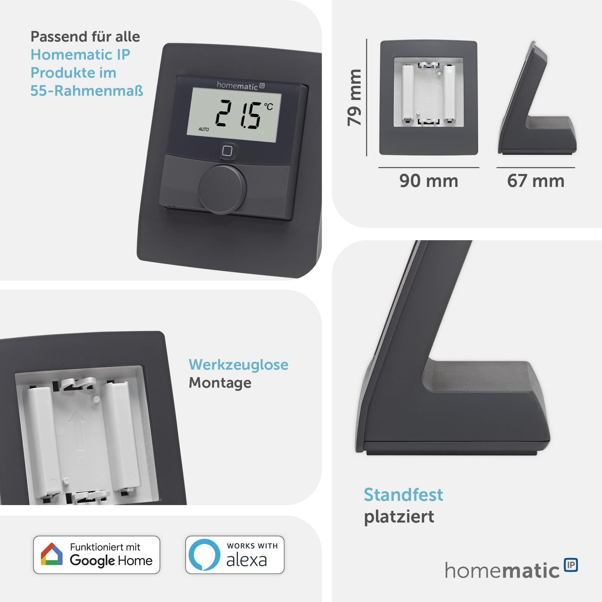 HOMEMATIC IP 161629A0 Tischaufsteller, anthrazit