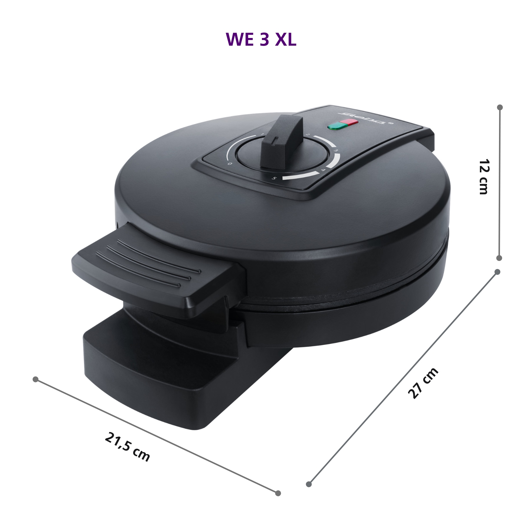 STEBA XL Waffeleisen WE 3 XL, Ø18,5cm, 5 Herzwaffeln, 900W