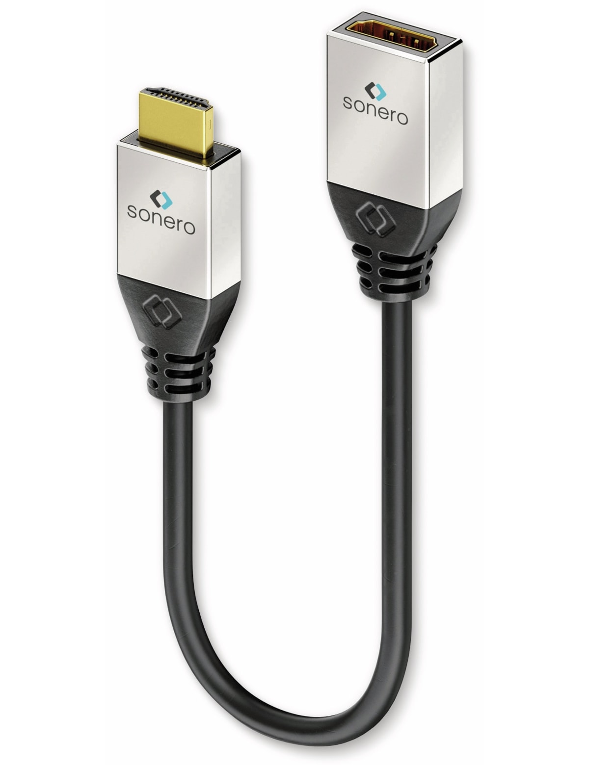 SONERO HDMI-Adapter Metallstecker, 0,25 m, Stecker/Kupplung