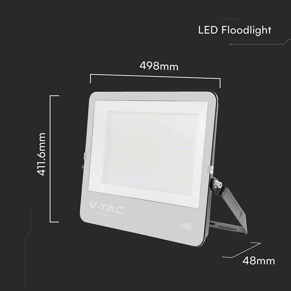 V-TAC LED-Fluter VT-44003, 300W, 4000K, EEK: D, CREE Chip, 40500lm, IP65, schwarz