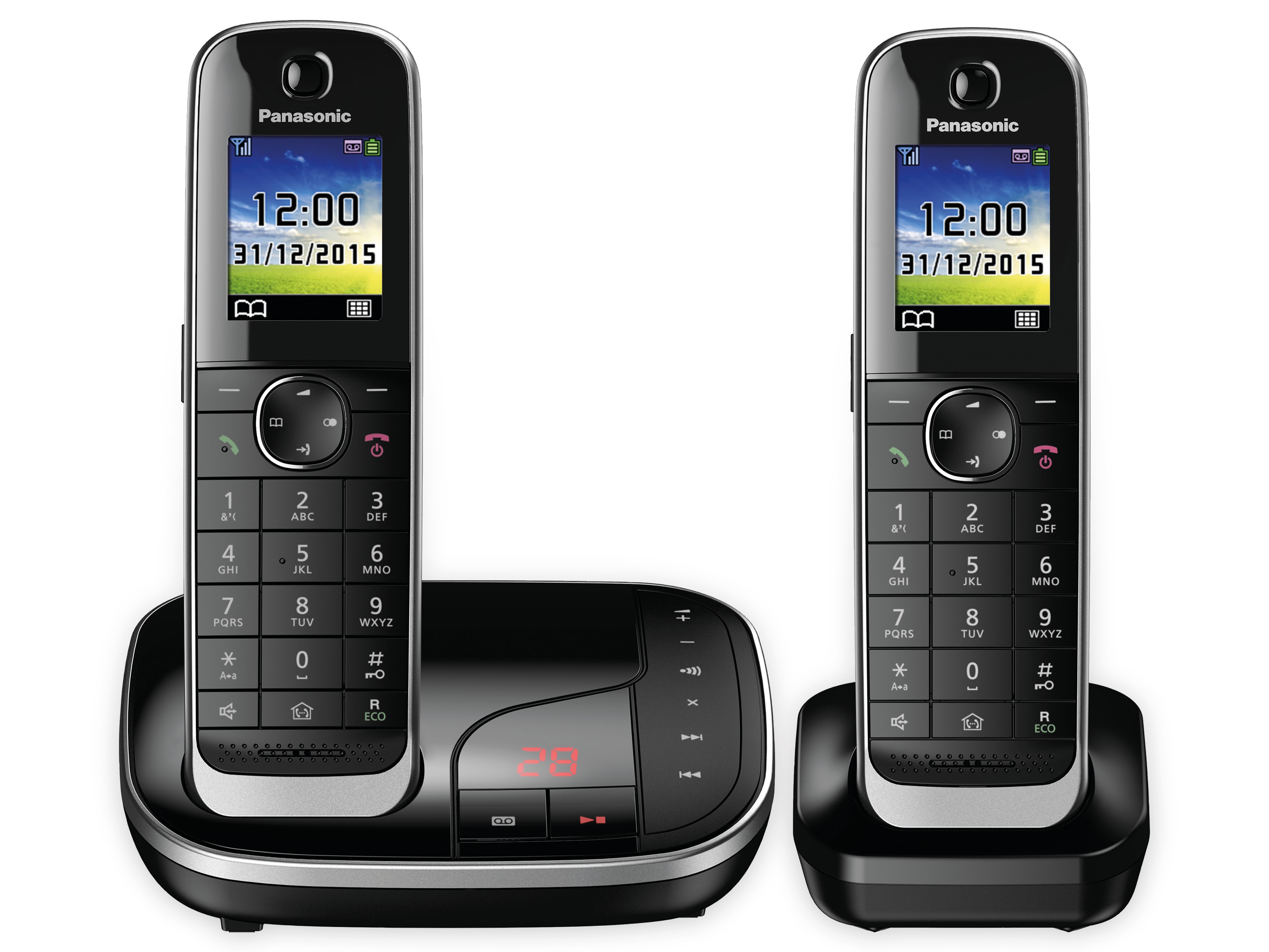 PANASONIC DECT-Telefon KX-TGJ322GB, mit AB, Duo, schwarz
