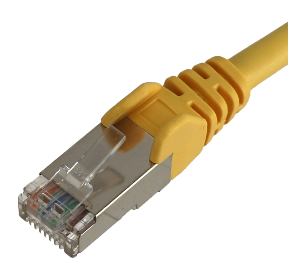 CAT.5E Patchkabel, 0,25 m, gelb, F/UTP CAT.5E Patchkabel, 0,25 m, gelb, FTP