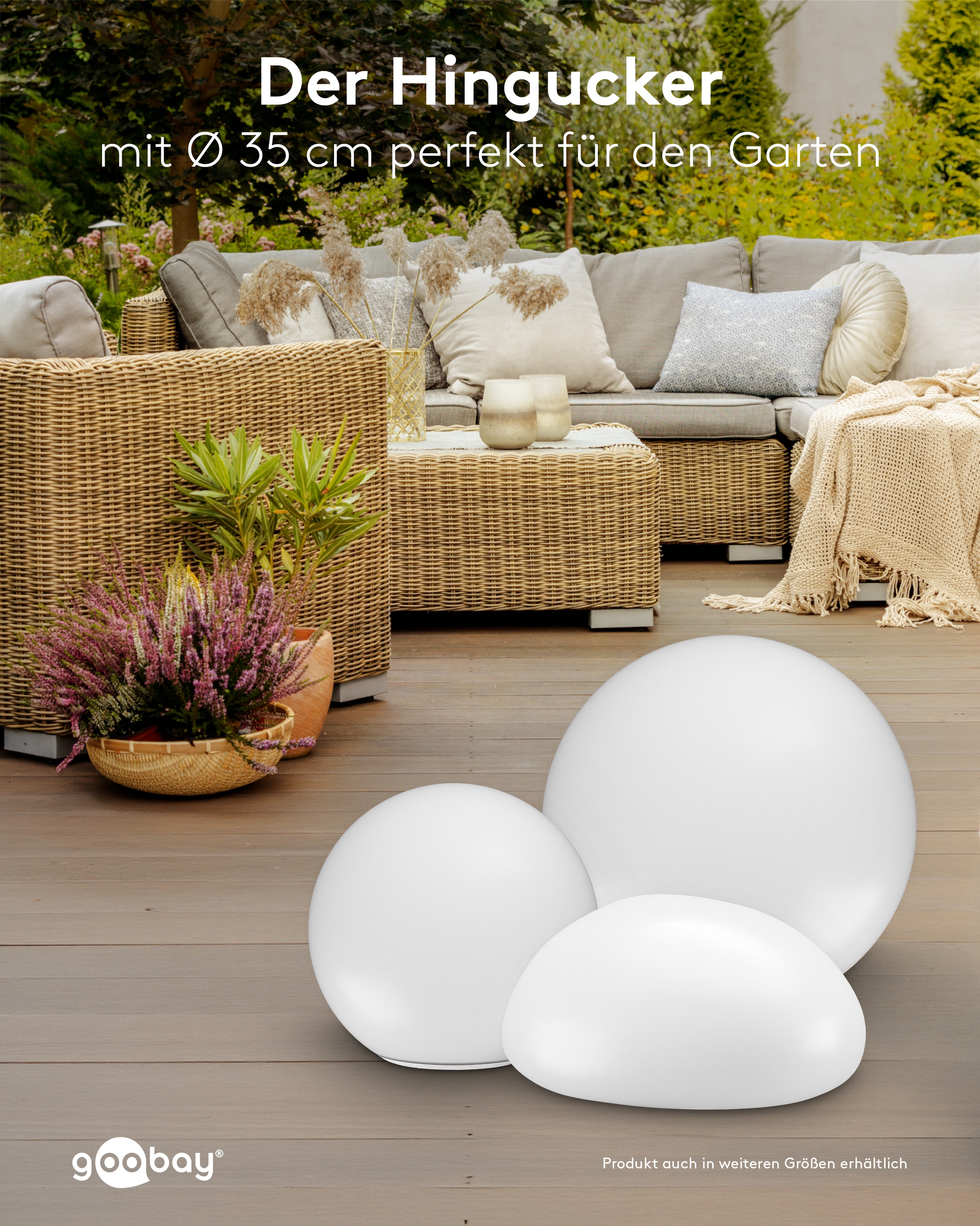 GOOBAY LED-Solar-Dekoleuchten, 20 cm, Kugel, Größe M, RGBW, 2 Stück GOOBAY LED-Solar-Dekoleuchten, 20 cm, Kugel, Größe M, RGBW, 2 Stück