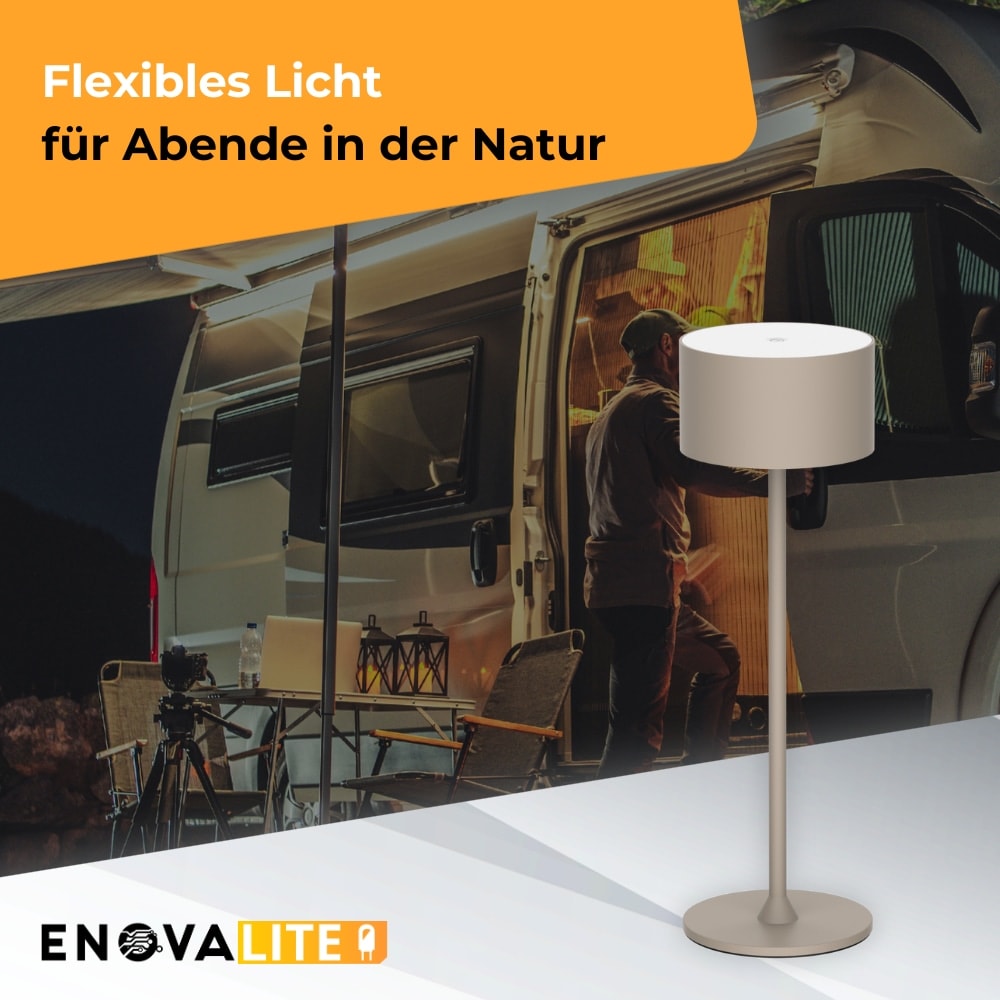 ENOVALITE LED-Akku-Tischleuchte, ELED700401, EEK: D dimmbar, CCT, sand ENOVALITE LED-Akku-Tischleuchte, ELED700401, EEK: D dimmbar, CCT, sand