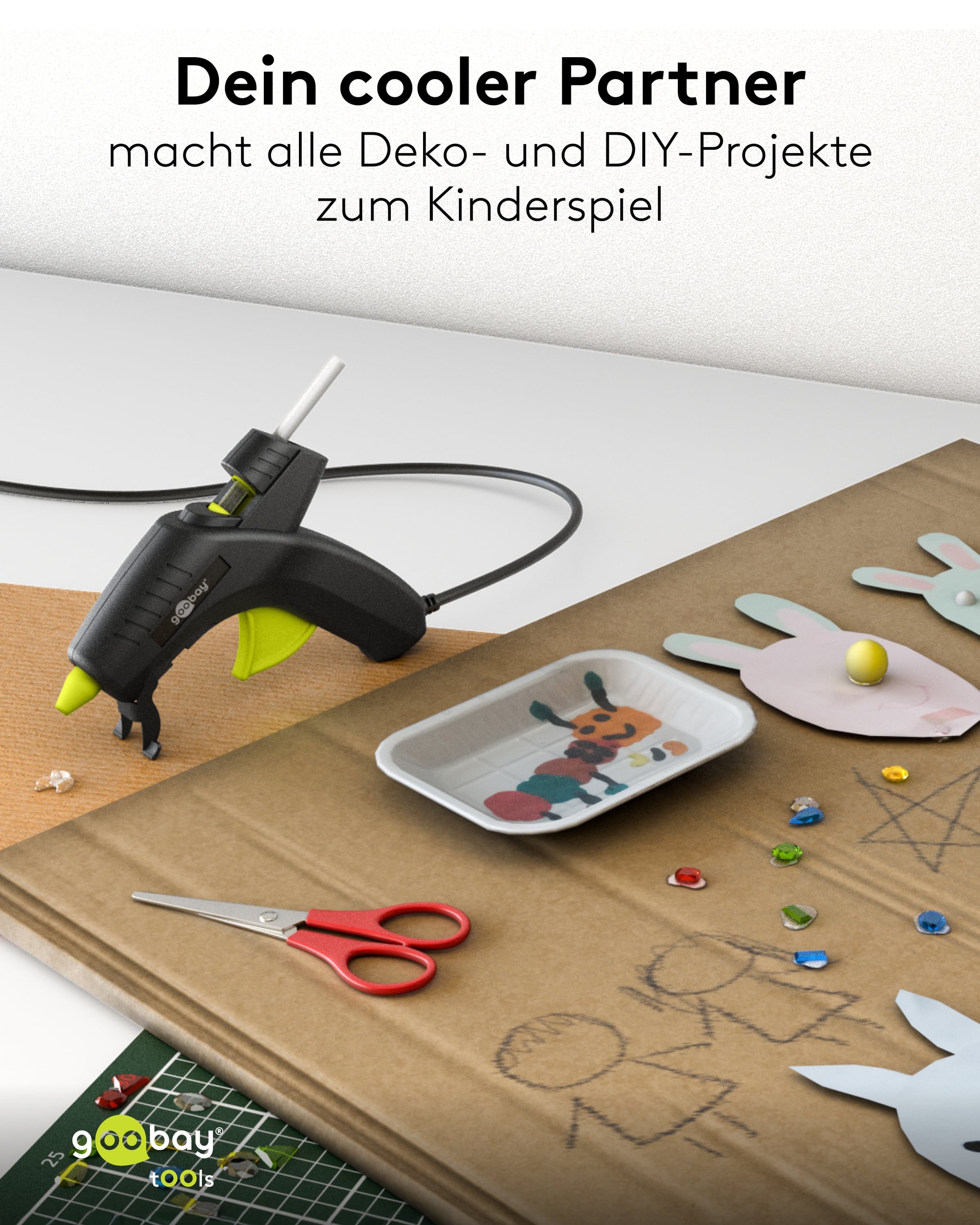 GOOBAY TOOLS Heißklebepistole Premium, 77824, 80 W, inkl. 2 Klebesticks