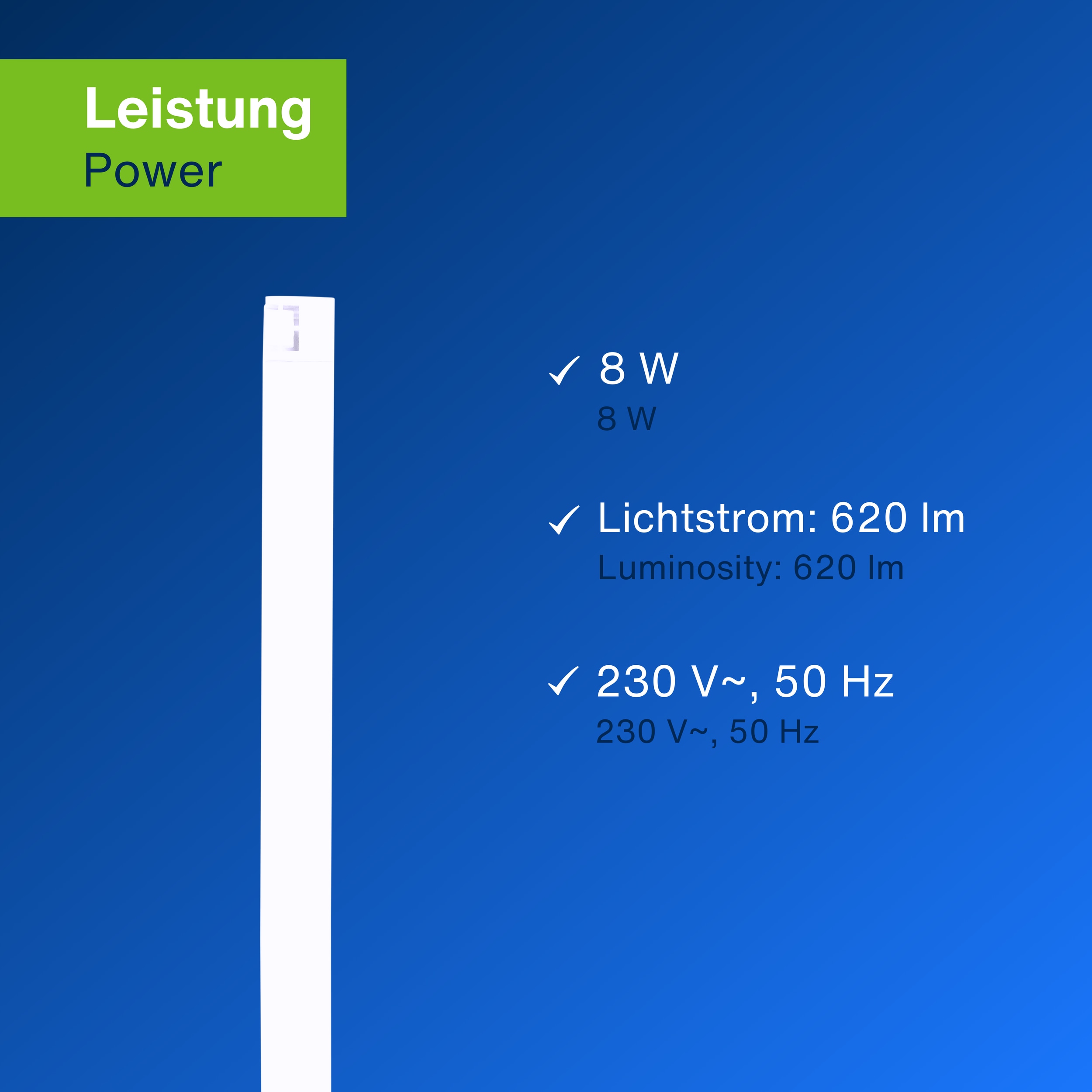 REV LED-Unterbauleuchte, 8W, 3000K, 620lm, warmweiß, IP20, 90 cm