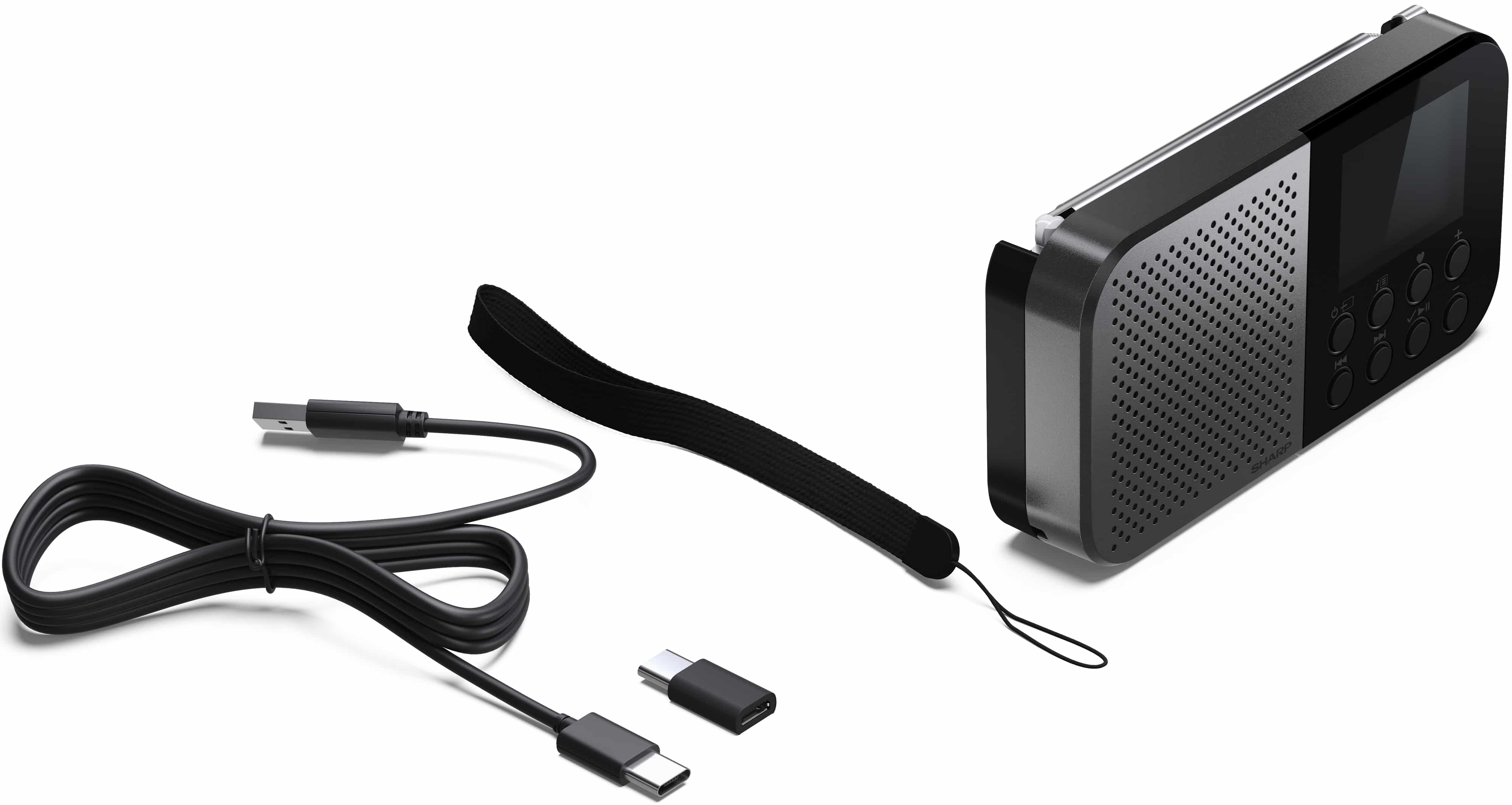 SHARP Digitalradio-tragbar DR-P520, schwarz, DAB+, Bluetooth, USB-C