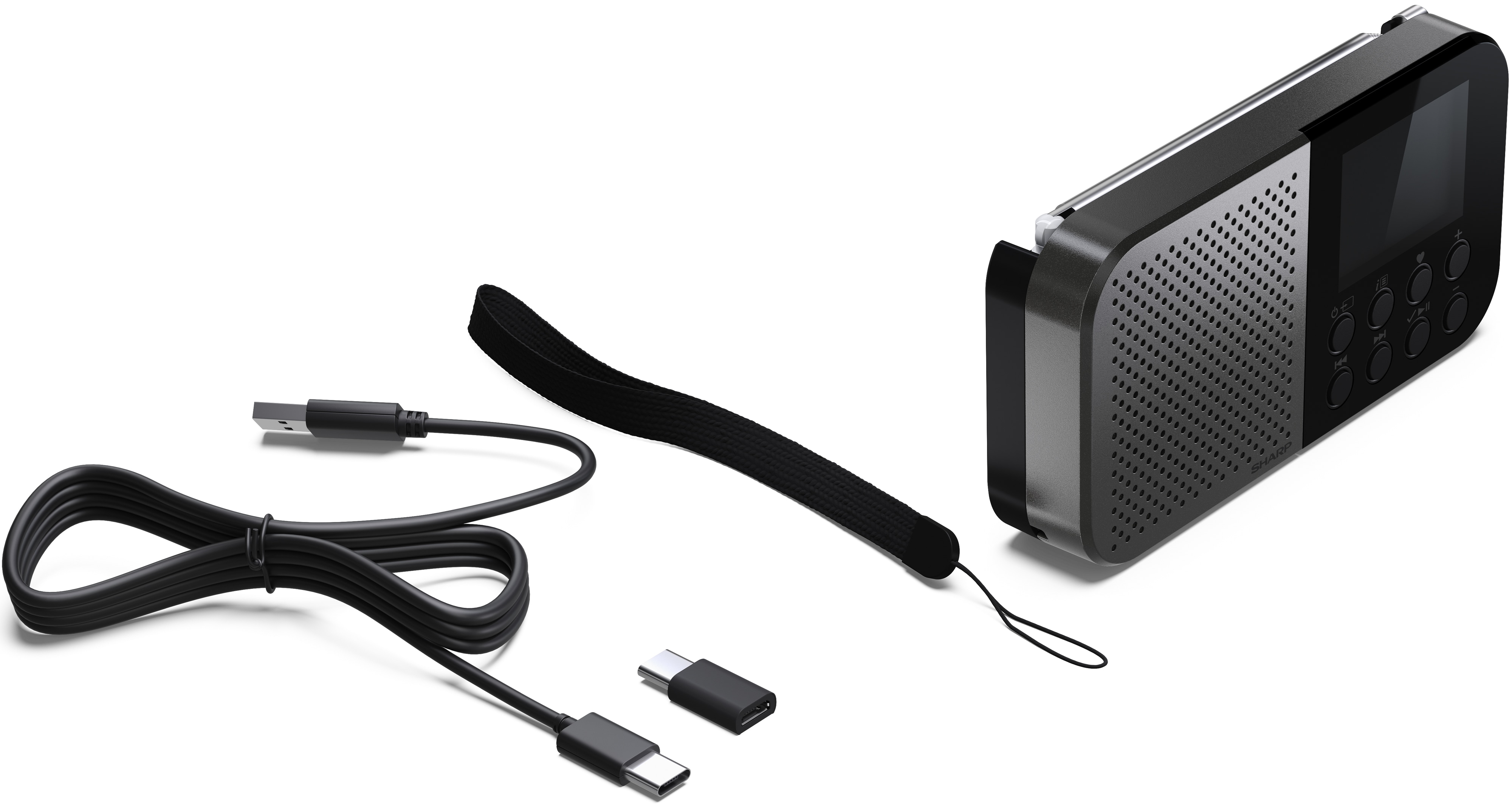 SHARP Digitalradio-tragbar DR-P520, schwarz, DAB+, Bluetooth, USB-C