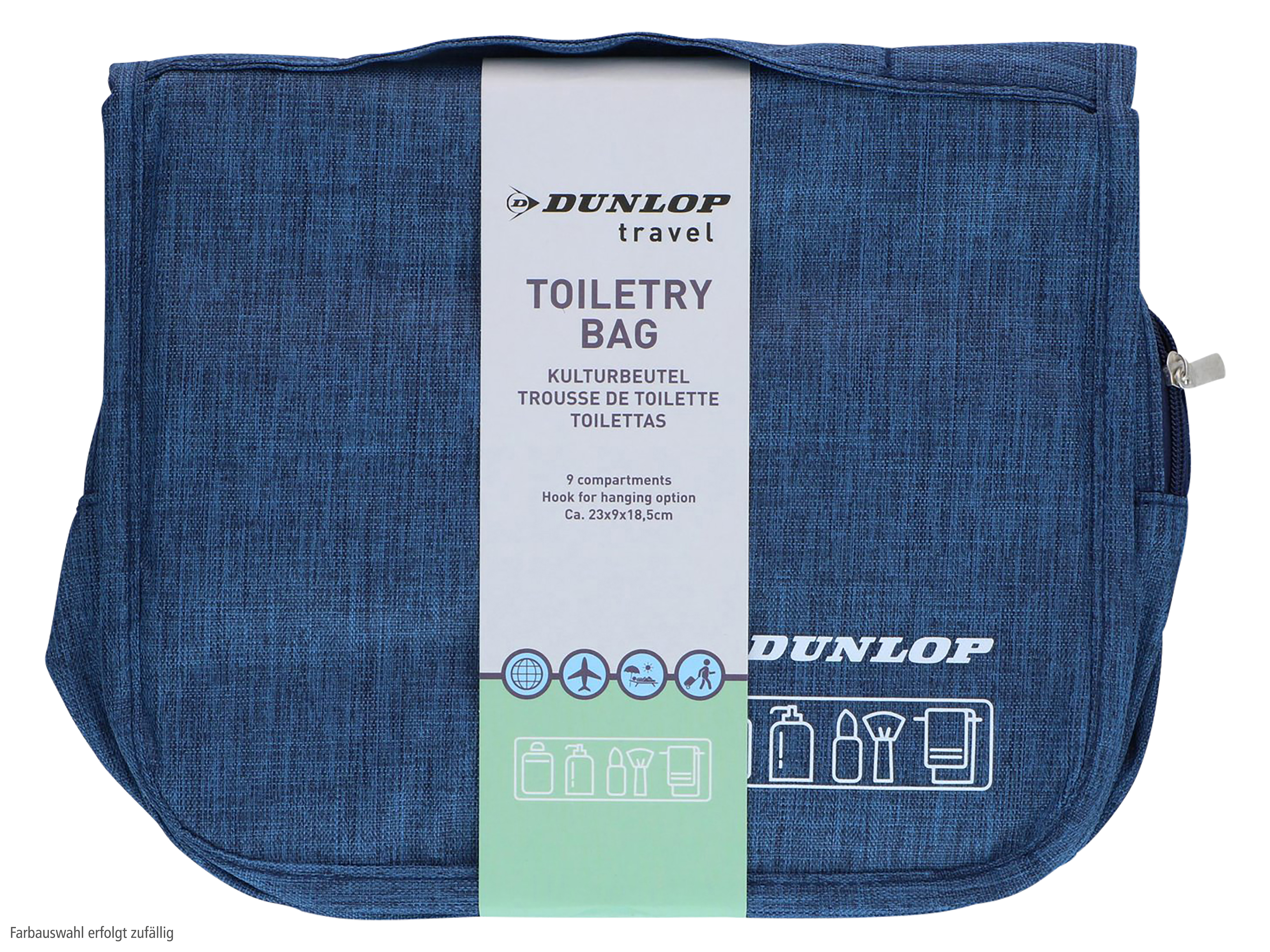 DUNLOP Kulturbeutel, 23x9x18,5 cm, Schwarz, Grau, Blau