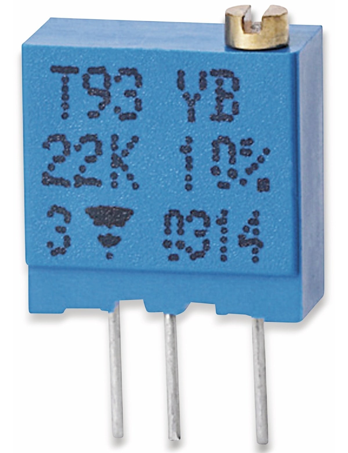 VISHAY Cermet-Trimmer T93YB, stehend, 0,5 W, 500 kΩ VISHAY Cermet-Trimmer T93YB, stehend, 0,5 W, 500 kΩ