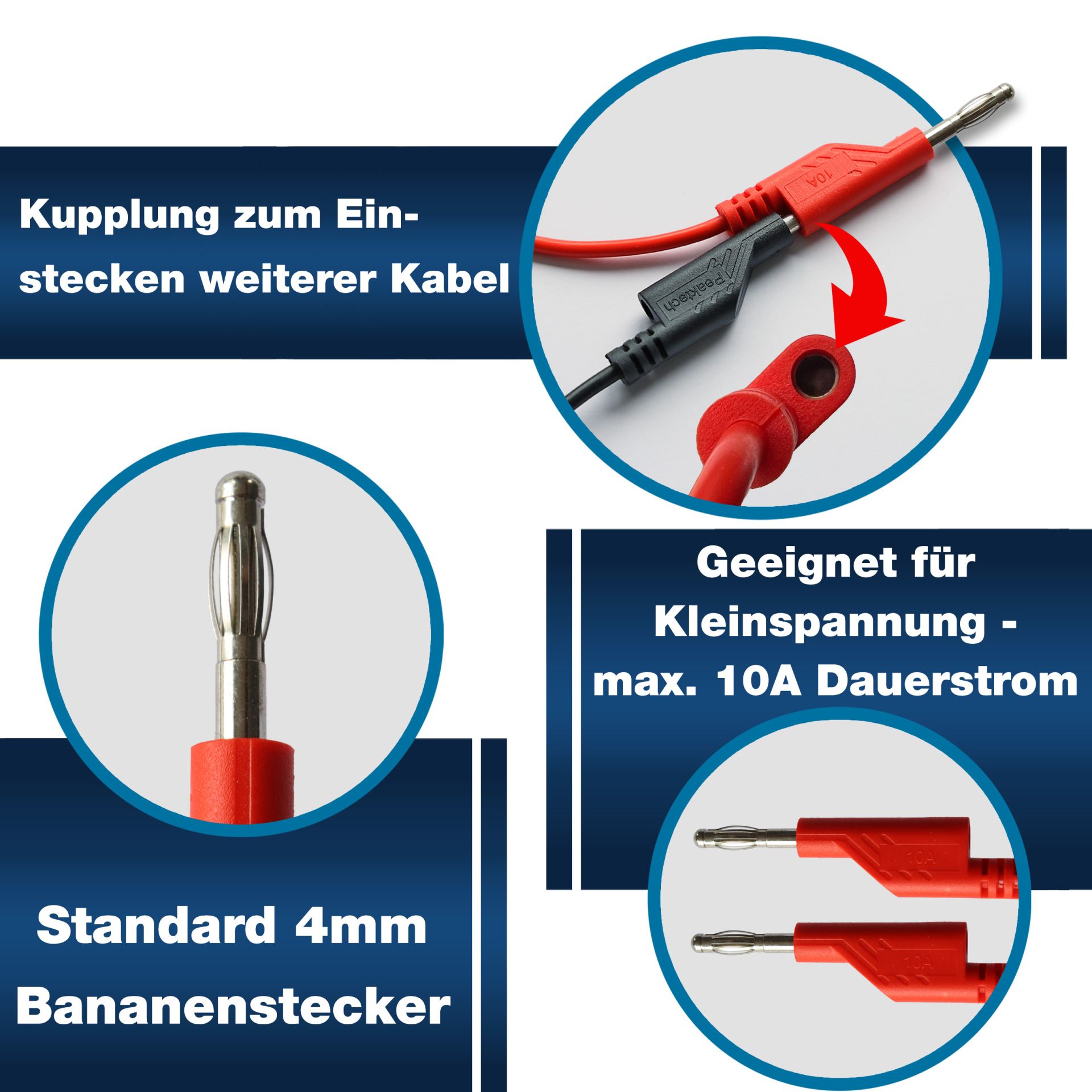 PEAKTECH Messzubehör-Set, P 8202, 4 mm Bananenstecker