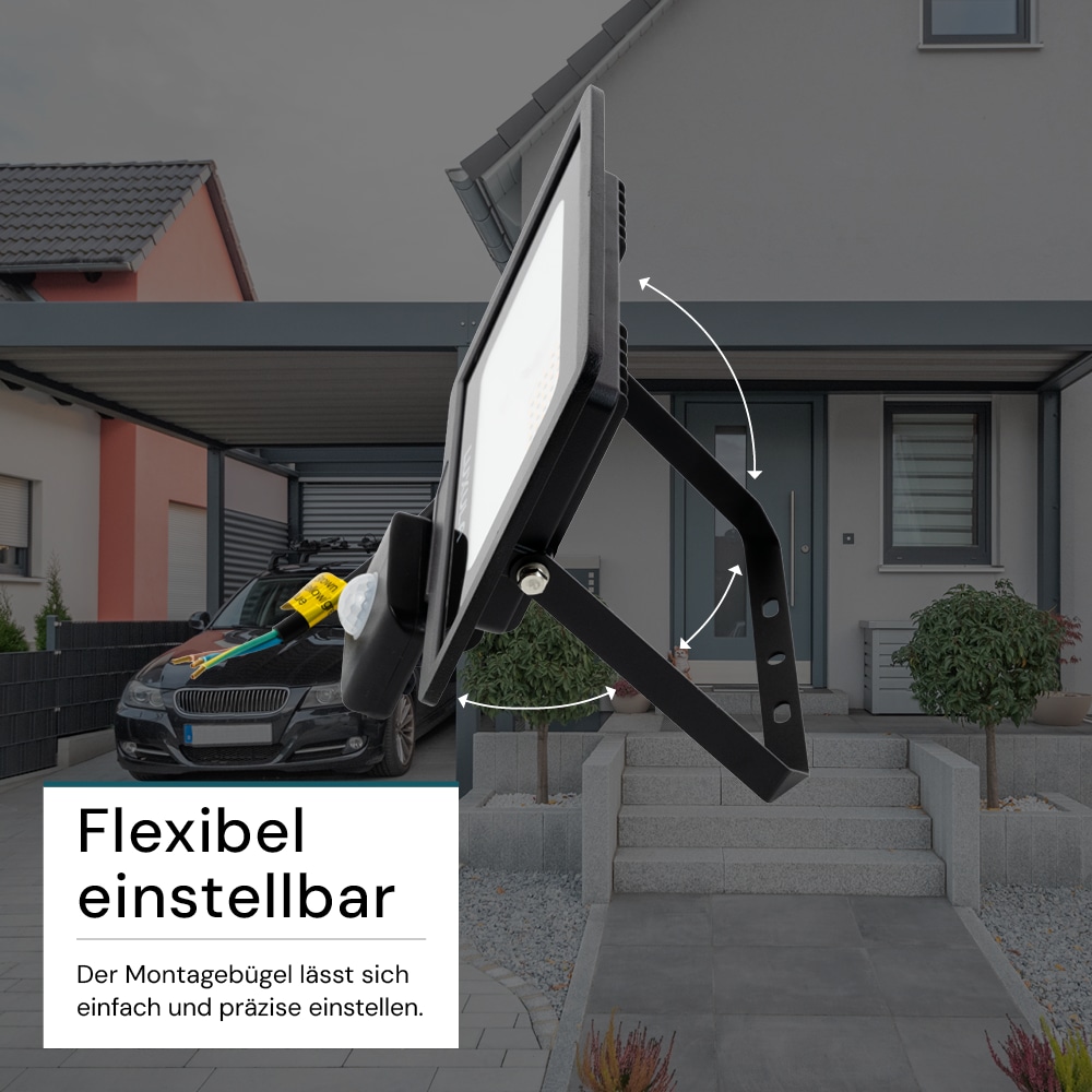 LUXULA LED-Fluter mit Bewegungsmelder, EEK: F, 30W, 3000lm, 3000K, schwarz LUXULA LED-Fluter mit Bewegungsmelder, EEK: F, 30W, 3000lm, 3000K, schwarz