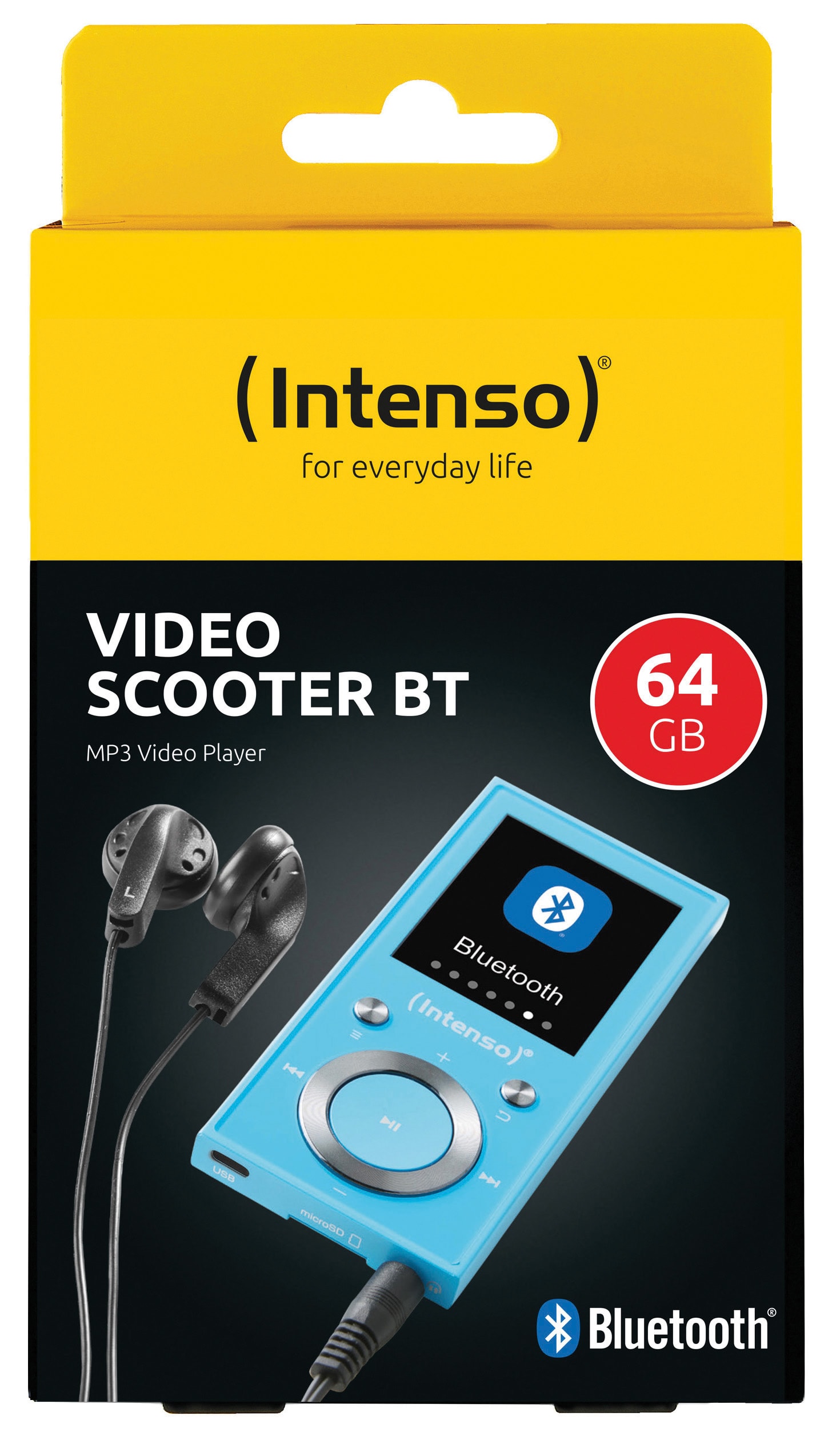 INTENSO MP3-Videoplayer 3717493, Video Scooter BT, 64GB, 4,6 cm (1,8"), blau