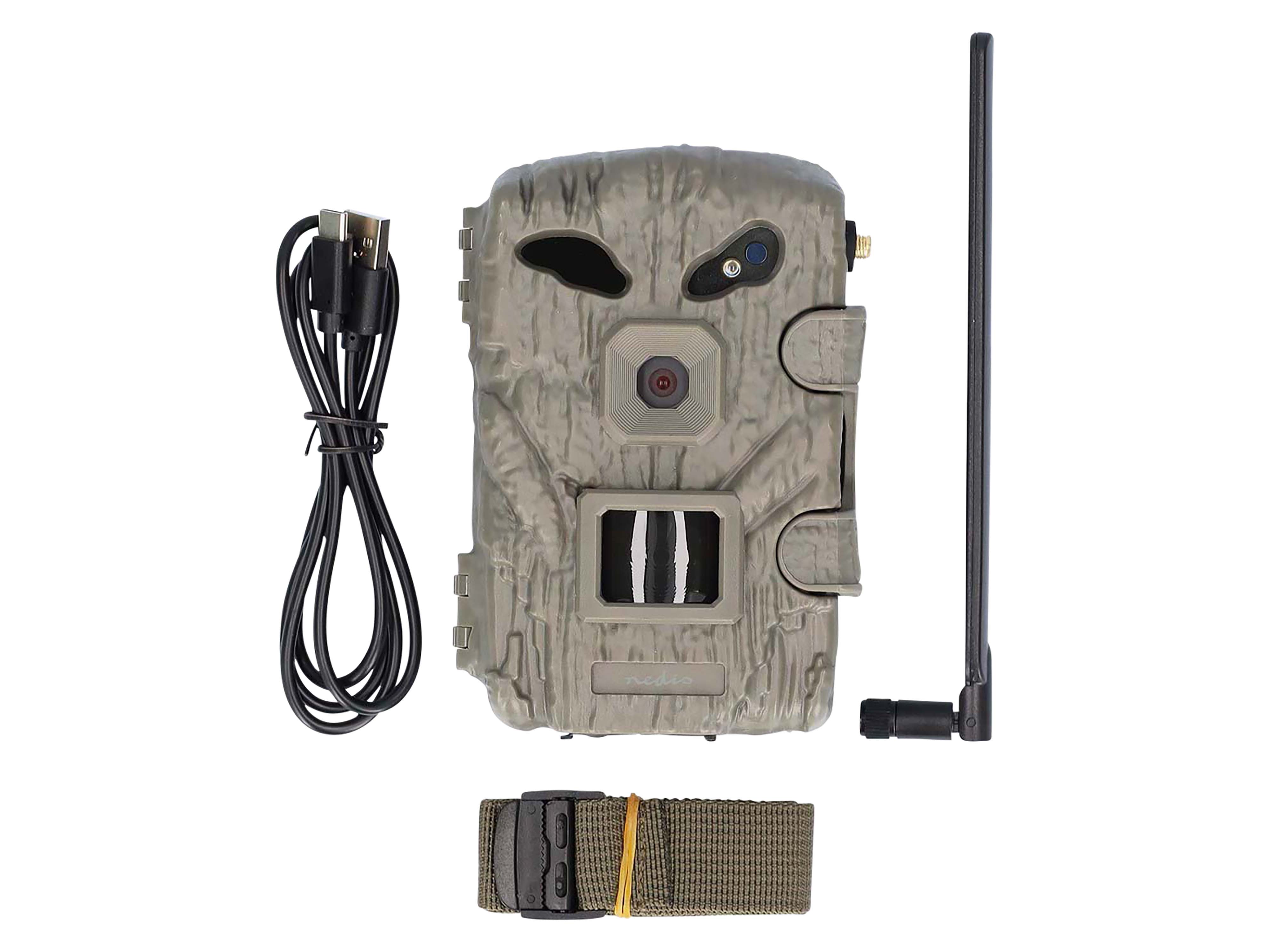 NEDIS Wildkamera WCAM460GN, 1080p@30fps, 30,0 MP, 4G, IP66, Black No-Glow IR, Nachtsicht, Bewegungssensor