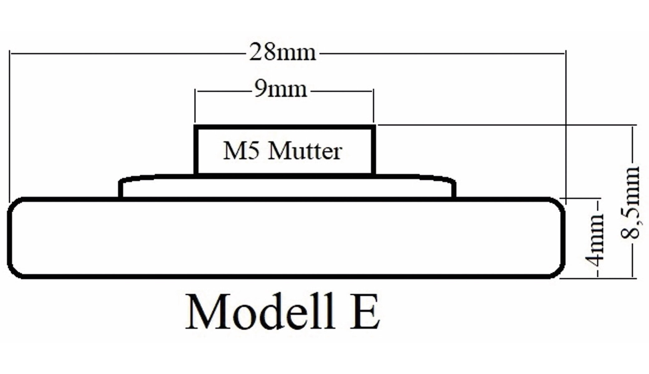 Laufrolle, Ø 28 mm, Breite 9 mm, M5 Laufrolle, Ø 28 mm, Breite 9 mm, M5