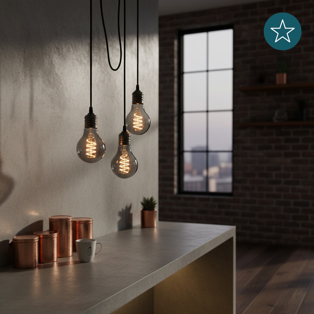 LUXULA LED-Filament-Lampe, SPIRAL, Bulb, E27, 4W, 40lm, 1800K, dimmbar