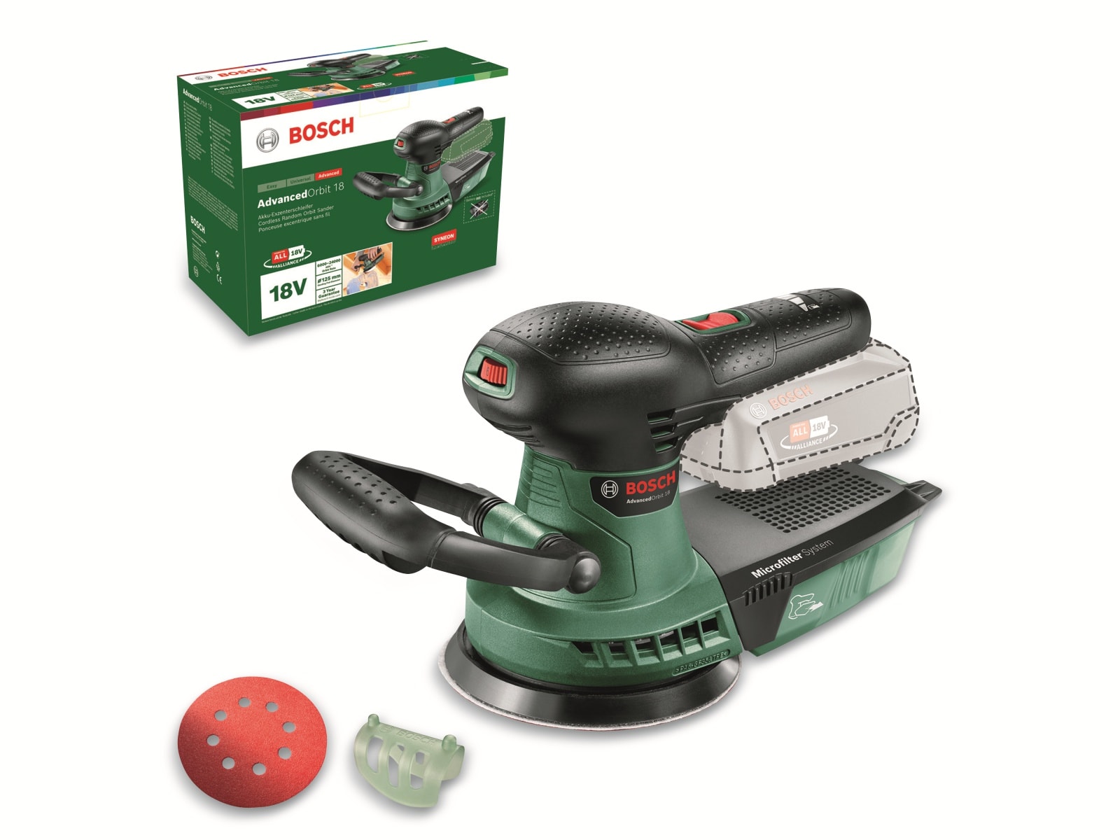 BOSCH Akku-Exzenterschleifer AdvancedOrbit 18, ohne Akku + Ladegerät