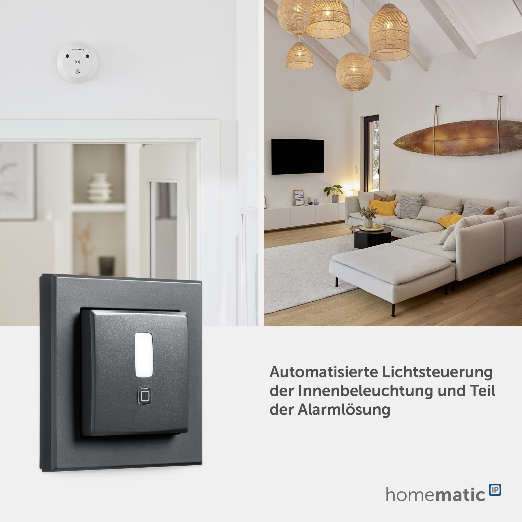 HOMEMATIC IP 159903A0, Bewegungsmelder, 55er Rahmen, innen, anthrazit