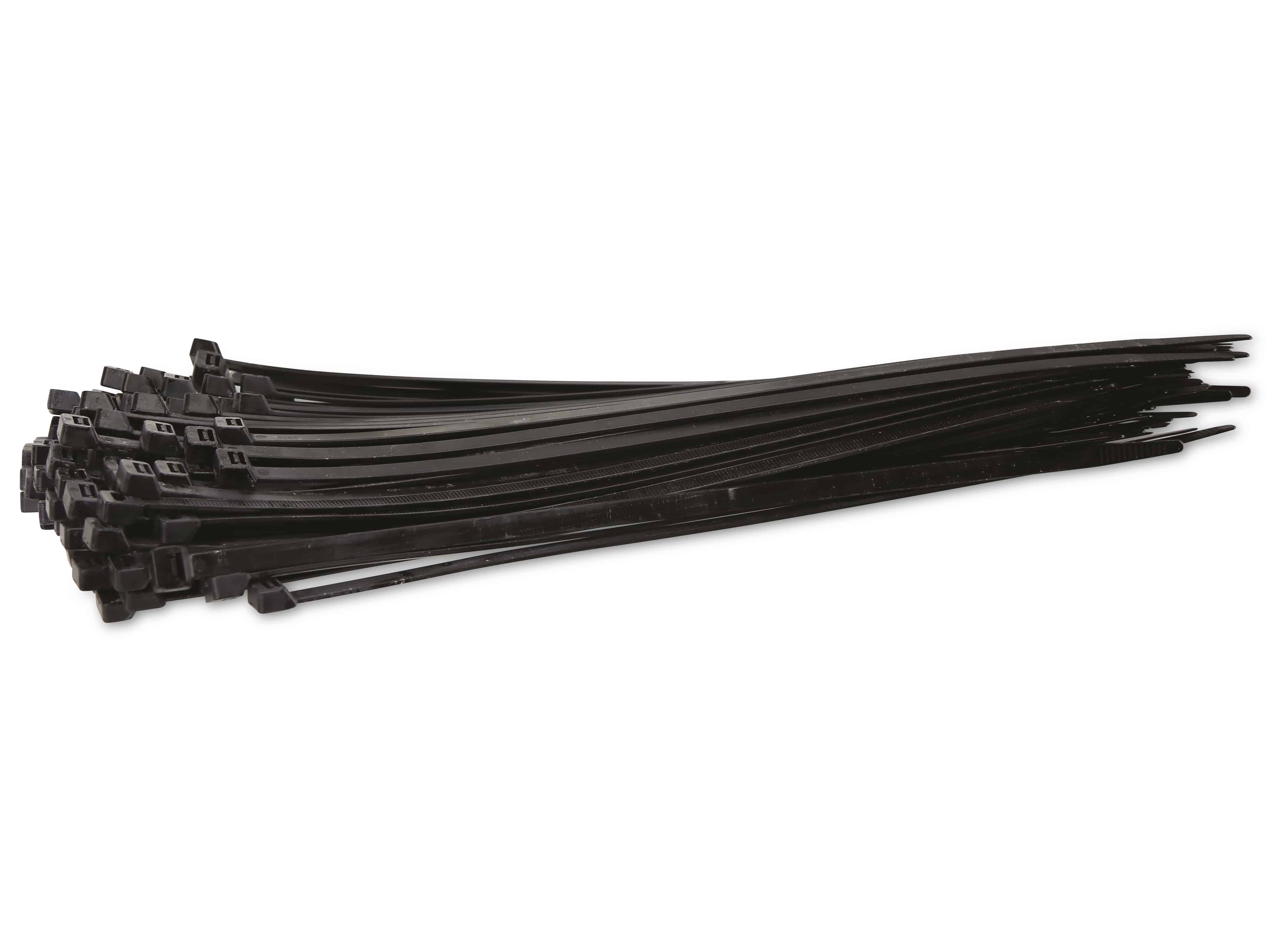 KSS Kabelbinder-Sortiment Polyamid 6.6, schwarz, 340x7,6, UV-beständig, 100 Stück KSS Kabelbinder-Sortiment Polyamid 6.6, schwarz, 340x7,6, UV-beständig, 100 Stück