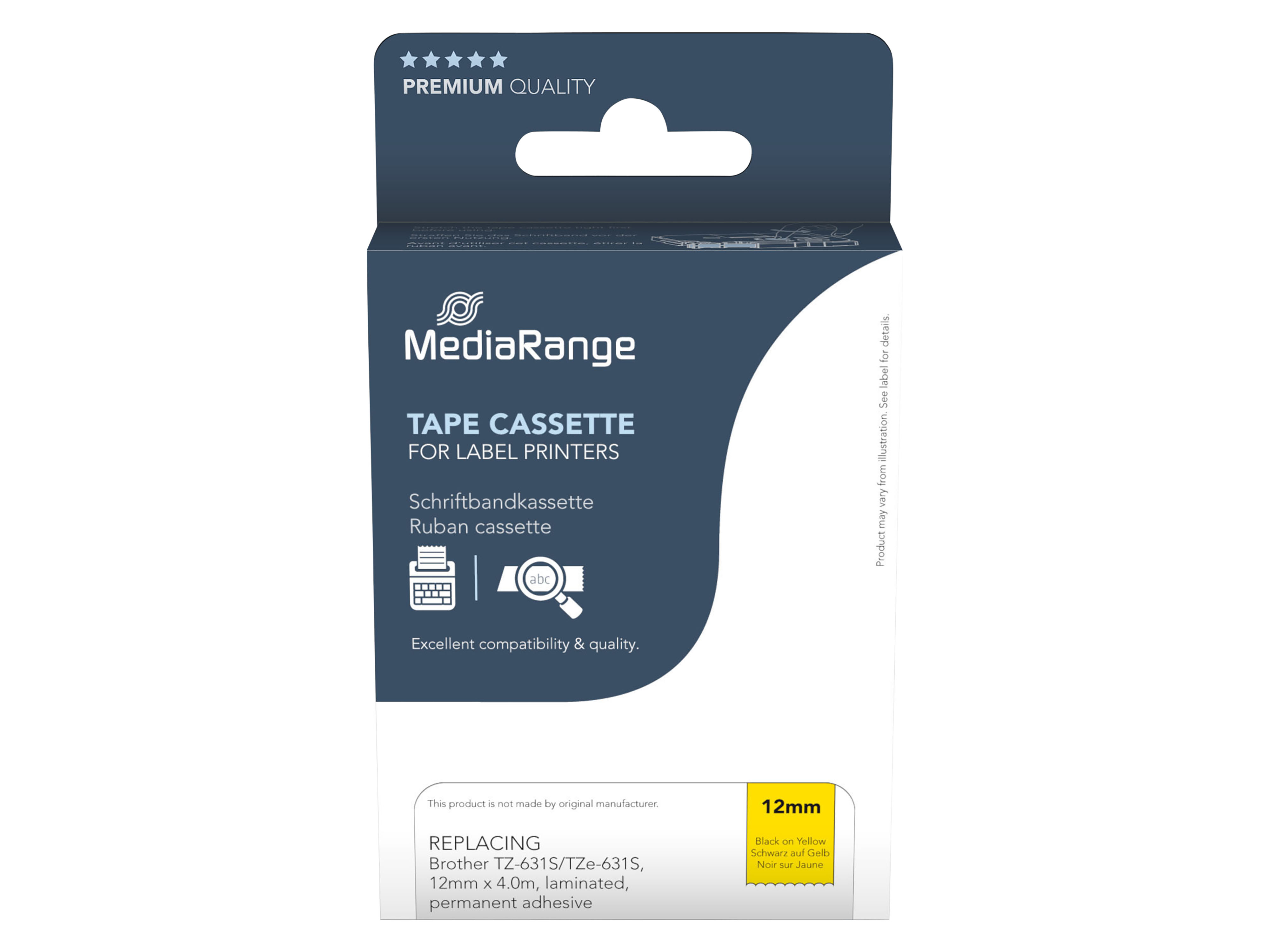 MEDIARANGE Schriftband MRBTZ631S , ersetzt Brother TZ-631S/TZe-631S