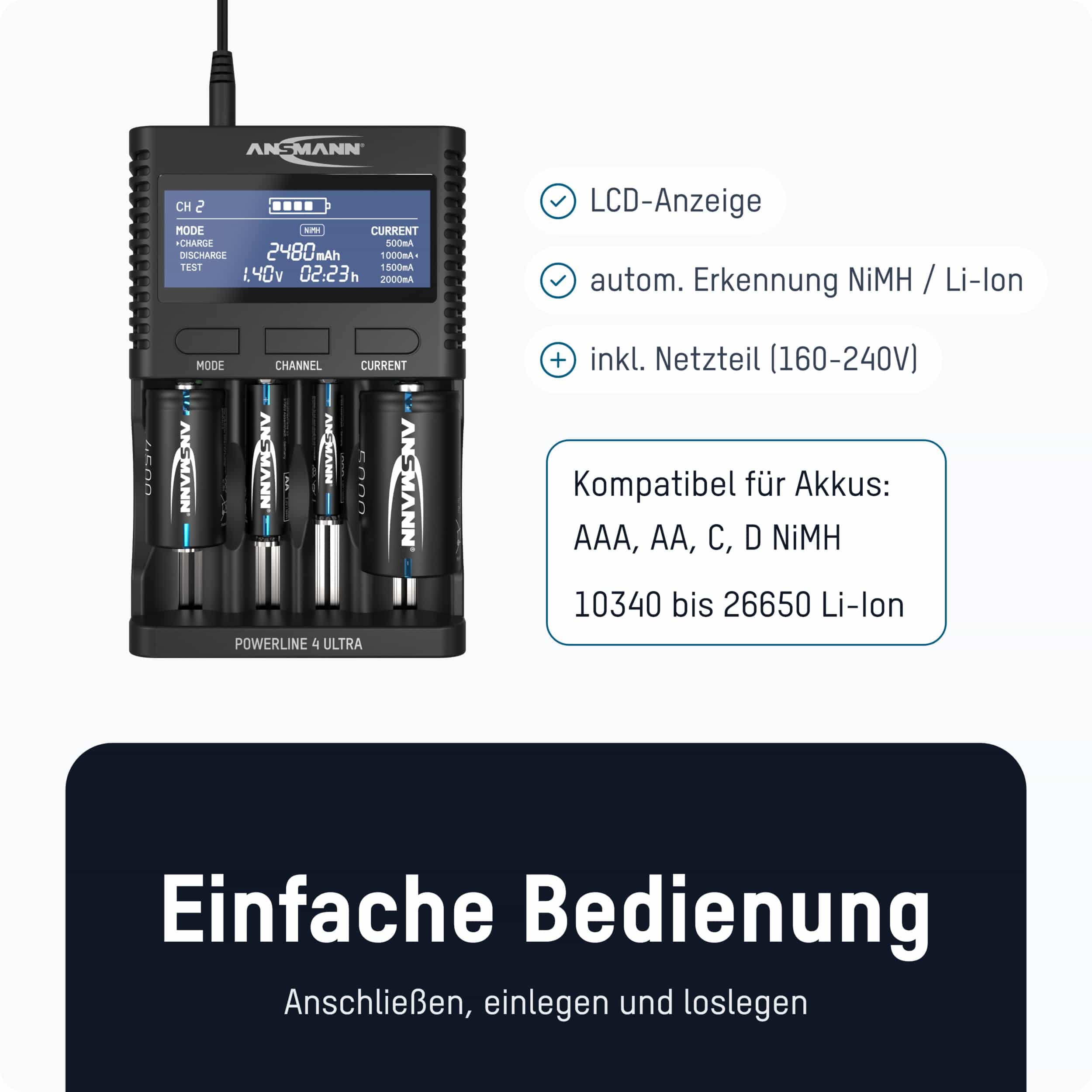 ANSMANN Ladegerät Powerline 4 Ultra