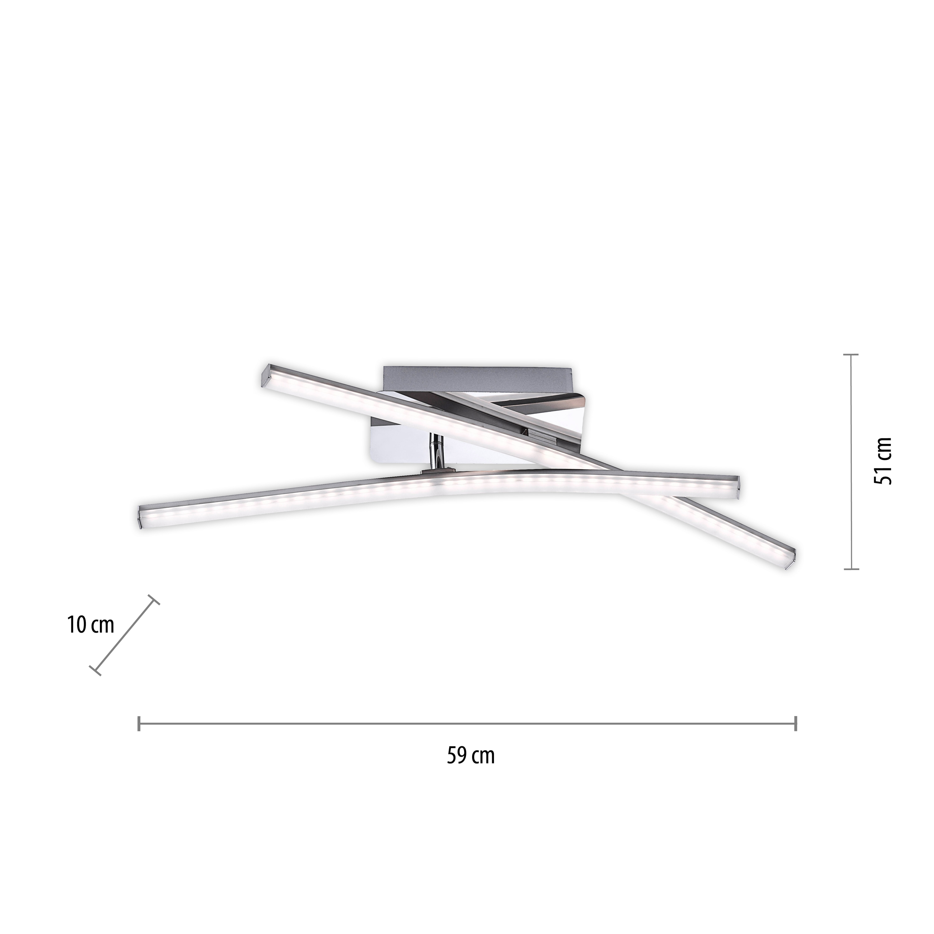 JUST LIGHT LED-Deckenleuchte 11270-55 stahlfarbig, 7,3W, 1000lm, 3000K