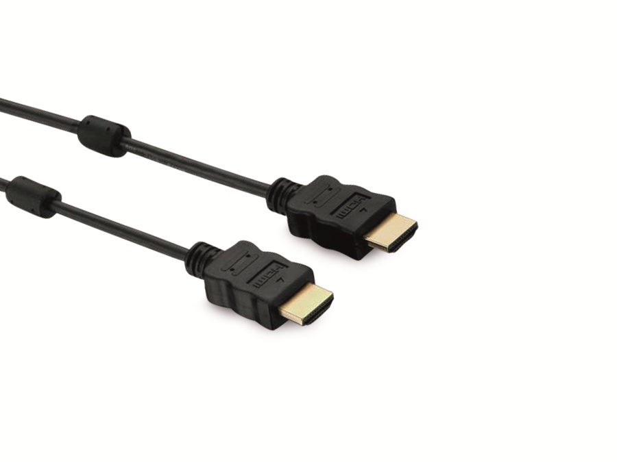 HDMI-Kabel, HIGH SPEED WITH ETHERNET, 2x Ferrit-Filter, 1,5 m