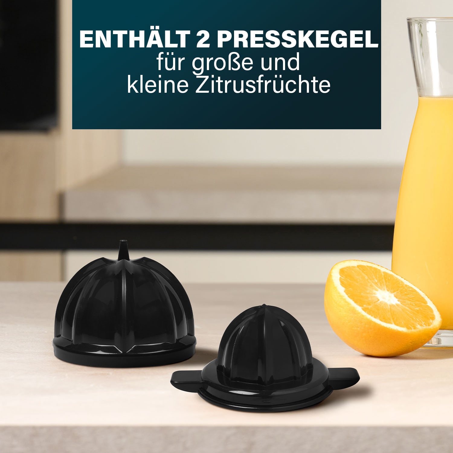 PRINCESS Edelstahl-Zitrusfruchtpresse, 2 Presskegel, mit Filter, 100 W