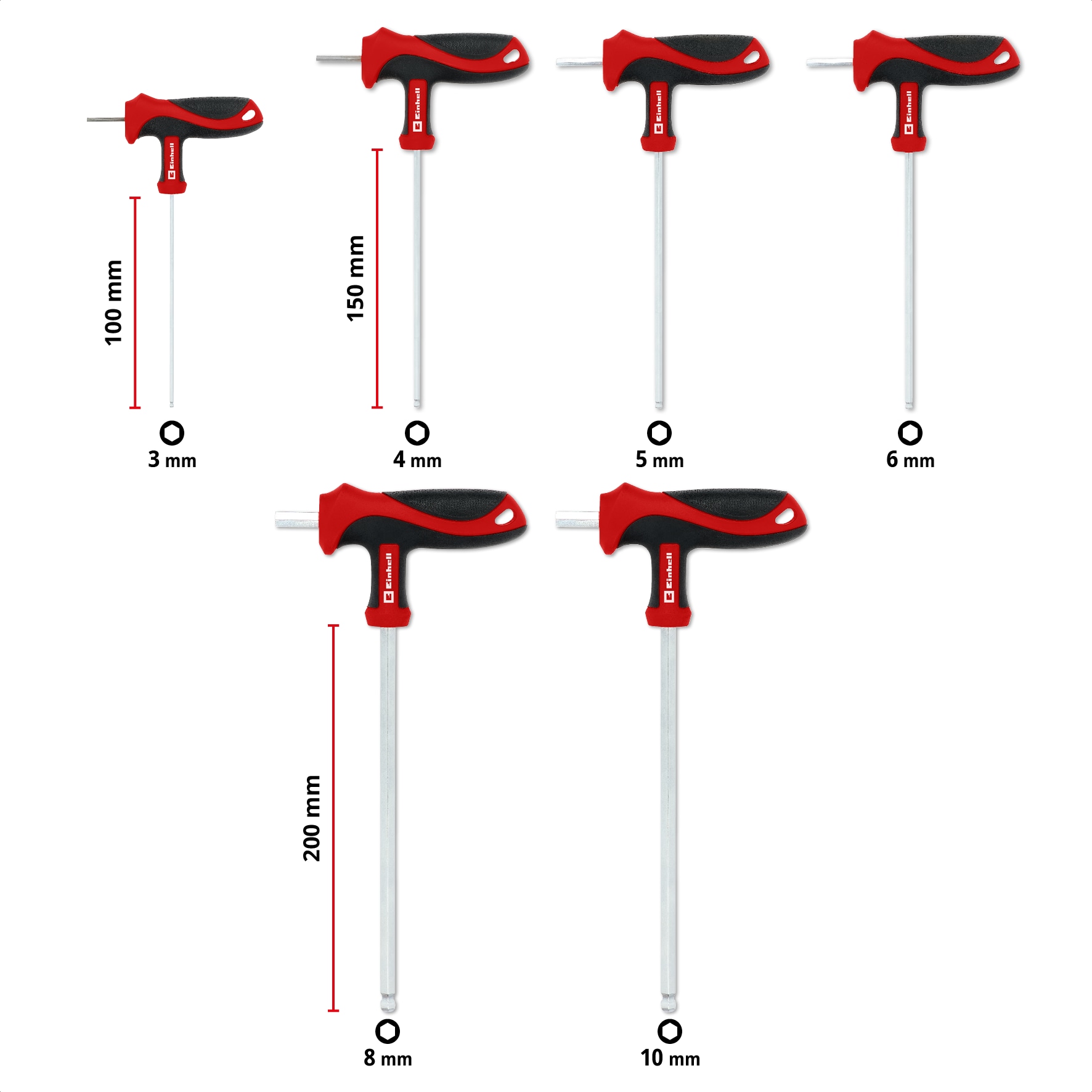 EINHELL T-Griff Schraubendreher-Set, 370539, 6-teilig