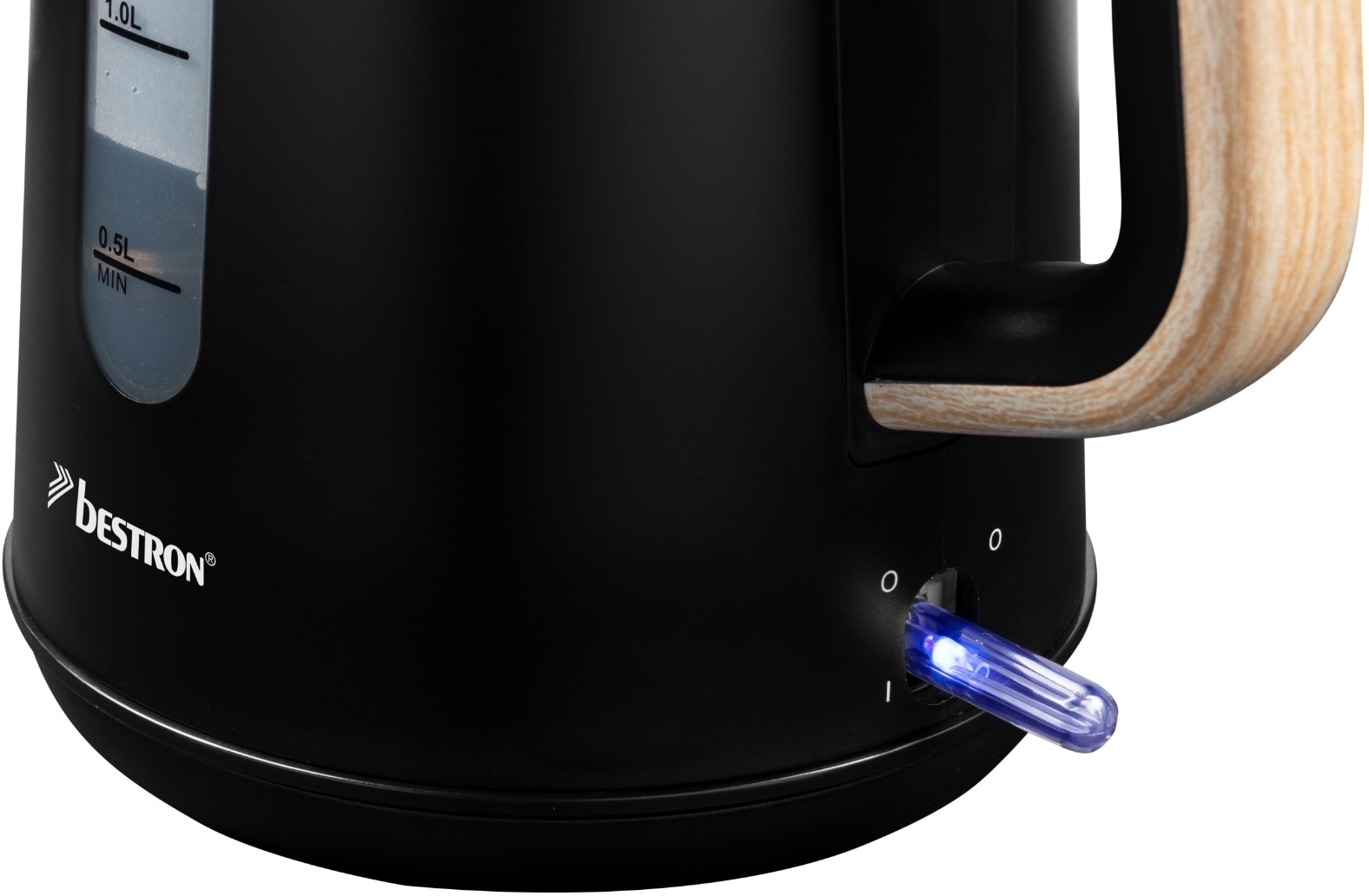 BESTRON Wasserkocher Black & Wood, AWK2200BW, 1,7 L, 2200 W, schwarz