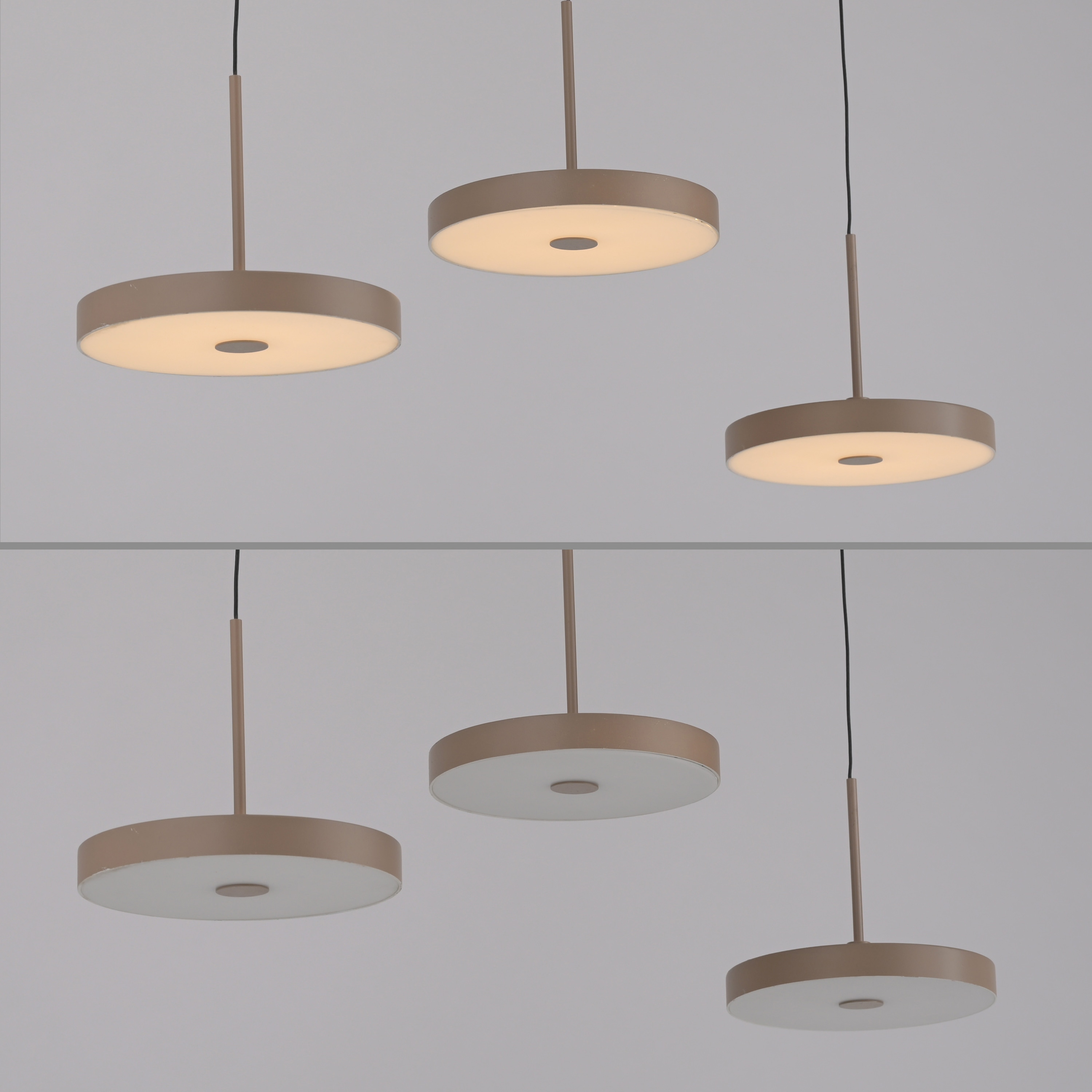 JUST LIGHT LED-Pendelleuchte 13141-39, 20,40W, 3000K, 2370lm, warmweiß, IP20, sand