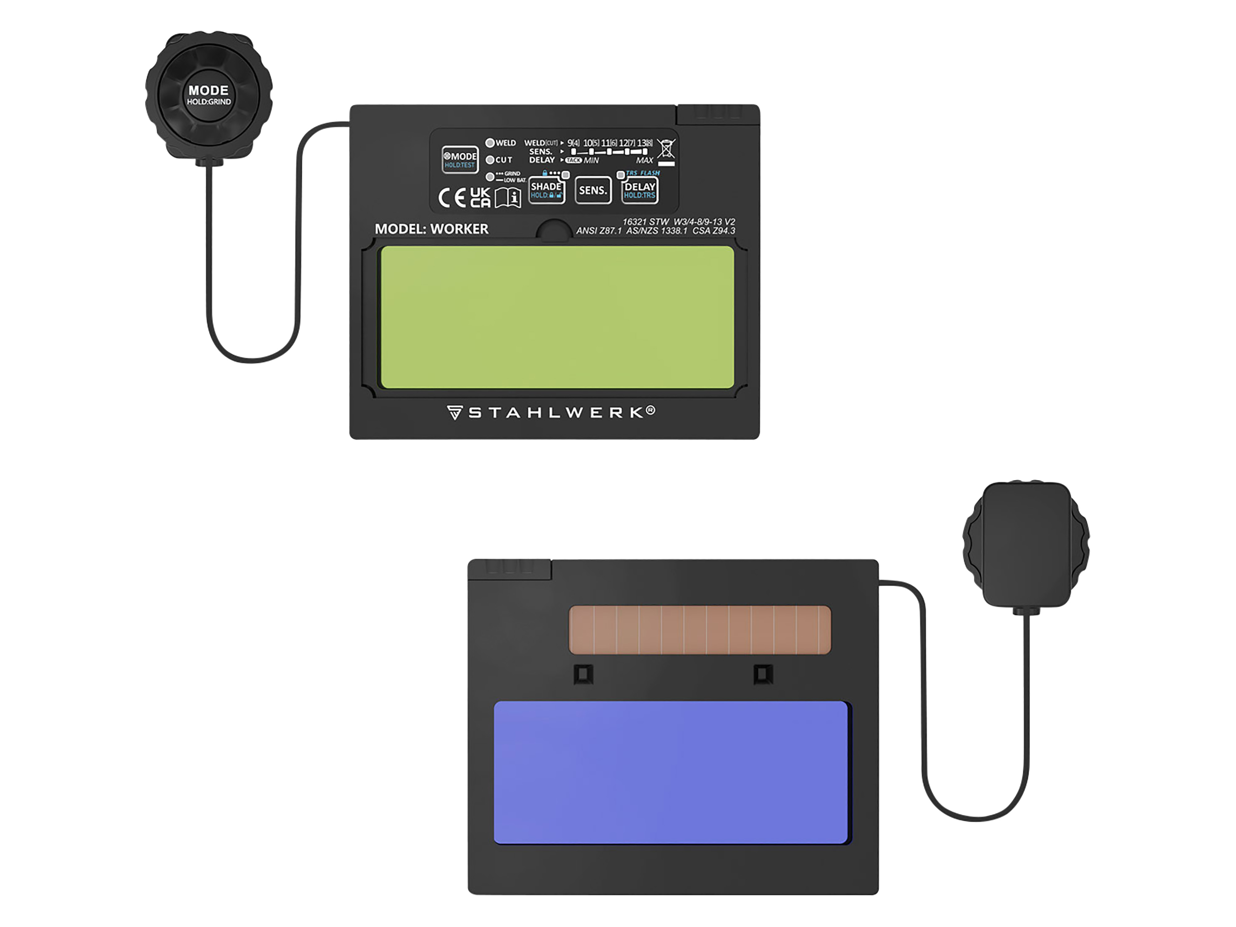 STAHLWERK Automatik-Schweißhelm WORKER, 3-in-1
